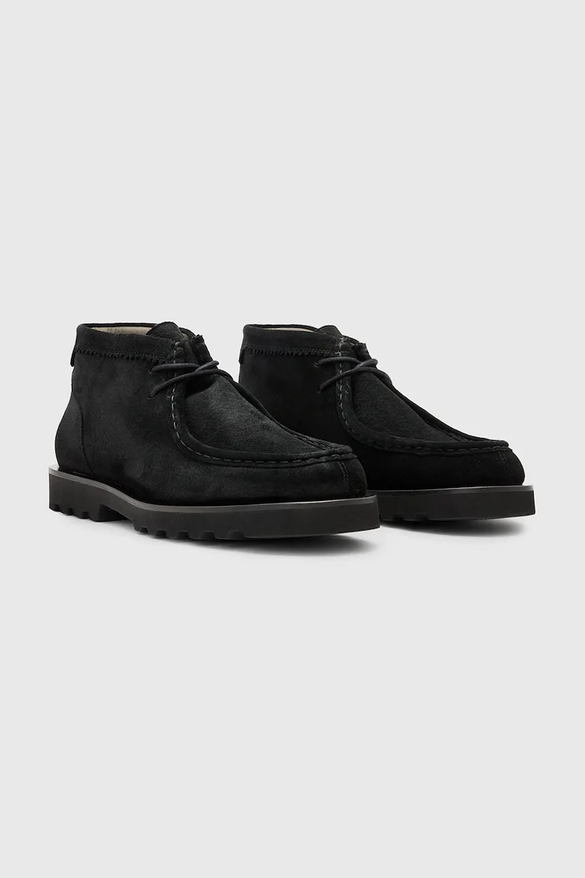 Замшевые кроссовки AllSaints Skiff Suede Boot мужские цвет чёрный M015FC Замшевые кроссовки AllSaints Skiff Suede Boot мужские цвет чёрный M015FC