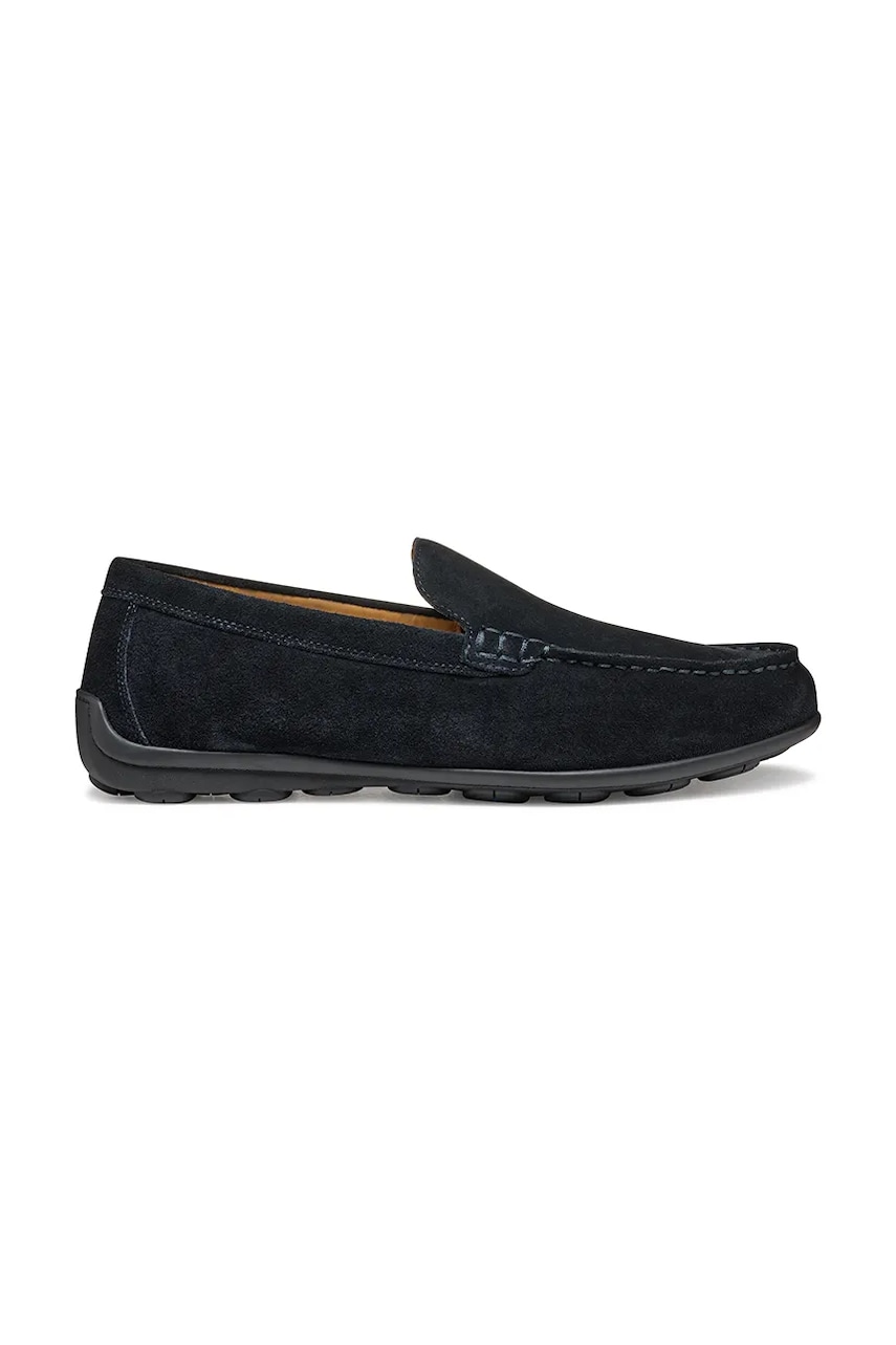 Geox mocasini din piele intoarsa U SPHERICA EC16 barbati, culoarea albastru marin, U55HYA 00022 C4021