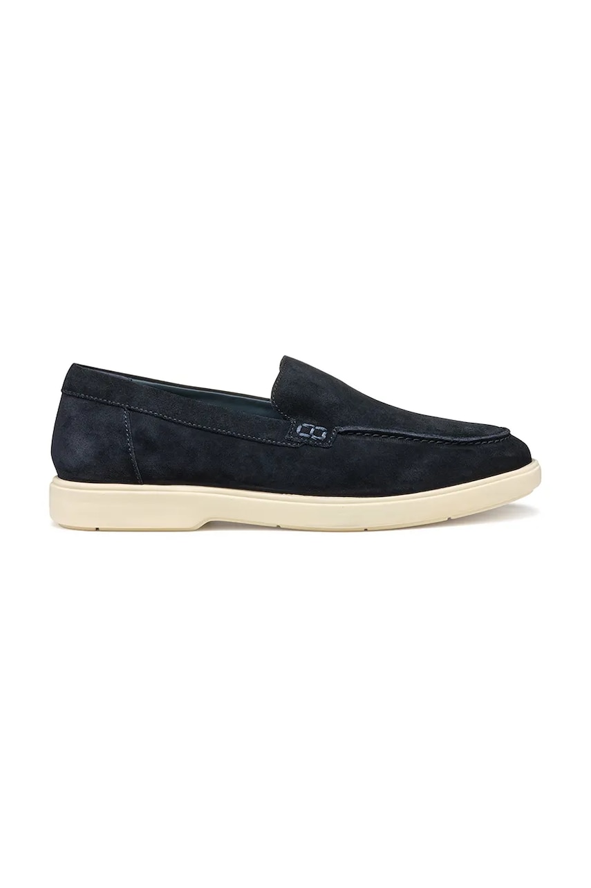 Geox mocasini din piele intoarsa U SPHERICA EC17 barbati, culoarea albastru marin, U55LAD 00022 C4021 Geox mocasini din piele intoarsa U SPHERICA EC17 barbati, culoarea albastru marin, U55LAD 00022 C4021