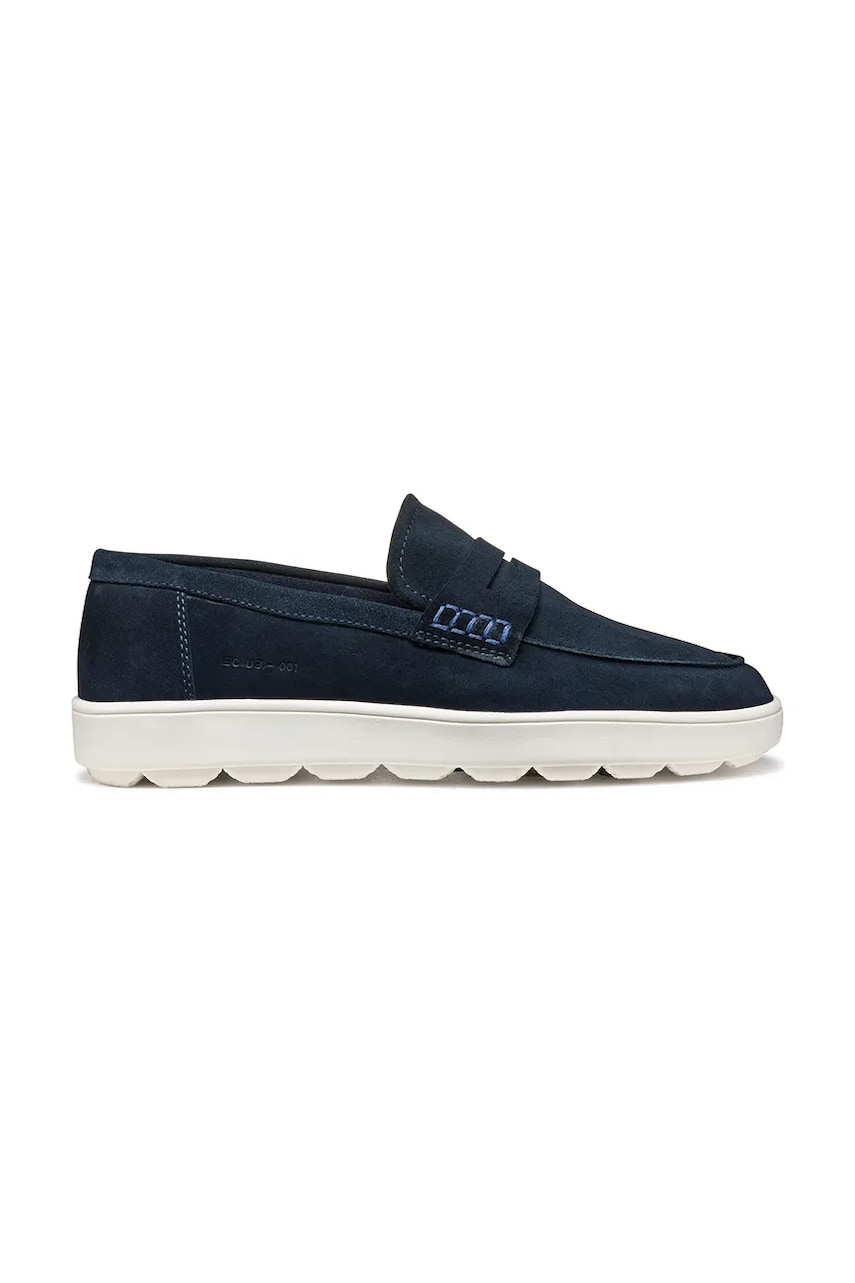Geox mocasini din piele intoarsa U SPHERICA ECUB-1 barbati, culoarea albastru marin, U55GPD 00022 C4002 Geox mocasini din piele intoarsa U SPHERICA ECUB-1 barbati, culoarea albastru marin, U55GPD 00022 C4002