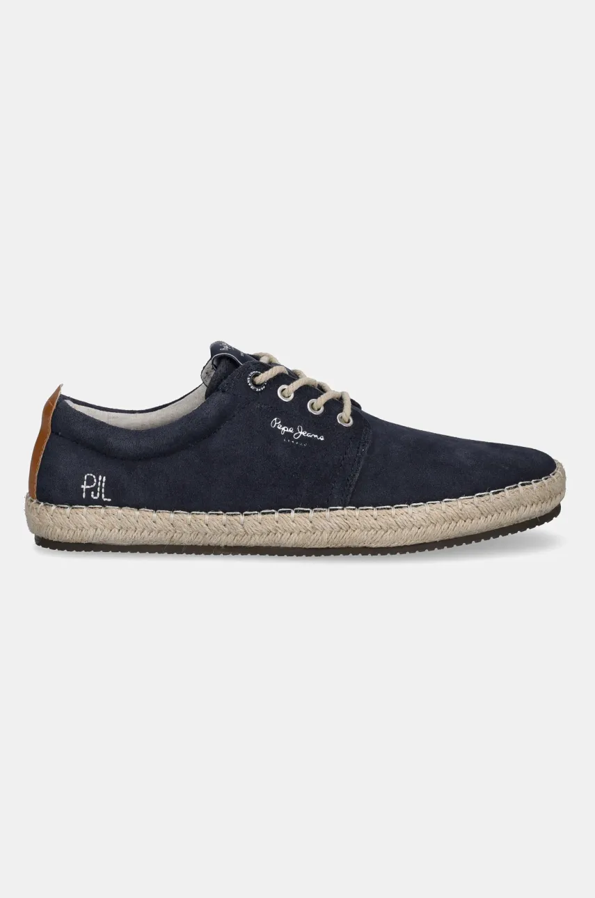 Замшевые эспадрильи Pepe Jeans TOURIST WEST цвет синий PMS10336 Замшевые эспадрильи Pepe Jeans TOURIST WEST цвет синий PMS10336