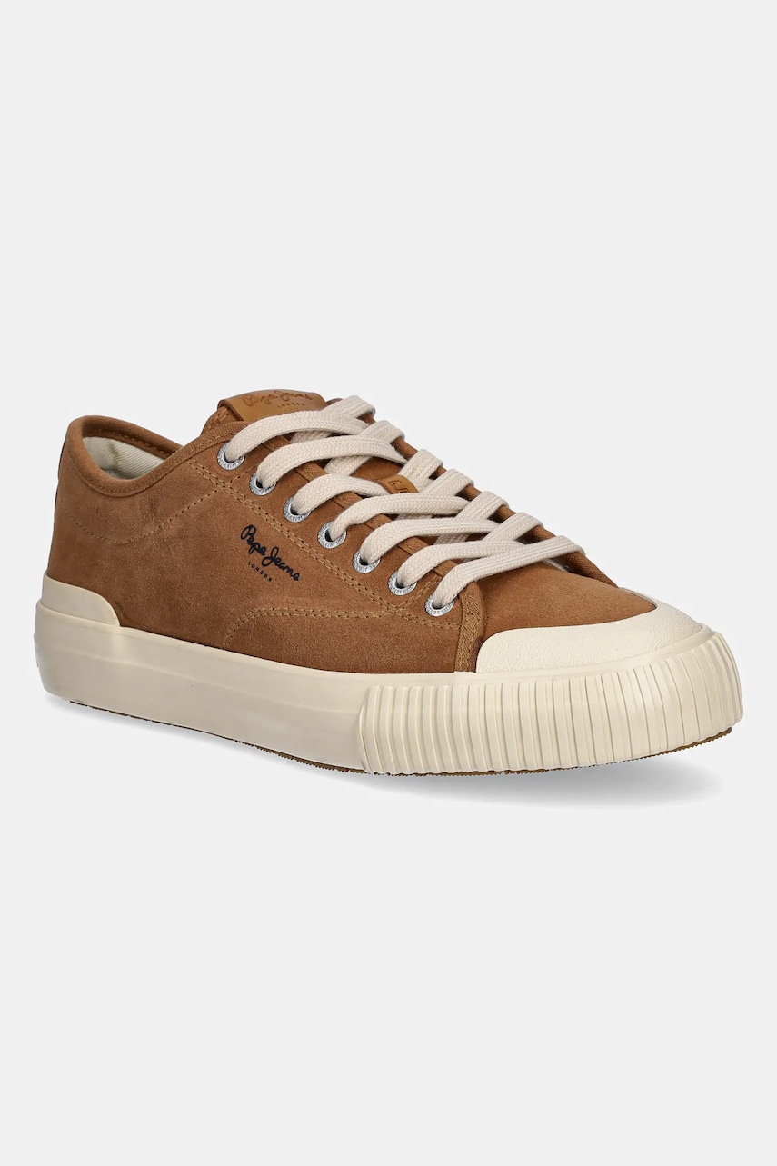 Pepe Jeans tenisi din piele intoarsa BEN SUEDE M culoarea maro, PMS31074 Pepe Jeans tenisi din piele intoarsa BEN SUEDE M culoarea maro, PMS31074