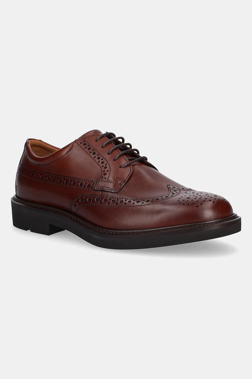 Ecco pantofi de piele Metro London Wingtip barbati, culoarea maro, 525614-01053 Ecco pantofi de piele Metro London Wingtip barbati, culoarea maro, 525614-01053