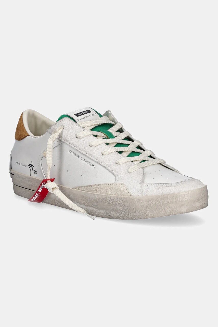 Crime London sneakers din piele SK8 DELUXE barbati, culoarea alb, 14100PP7