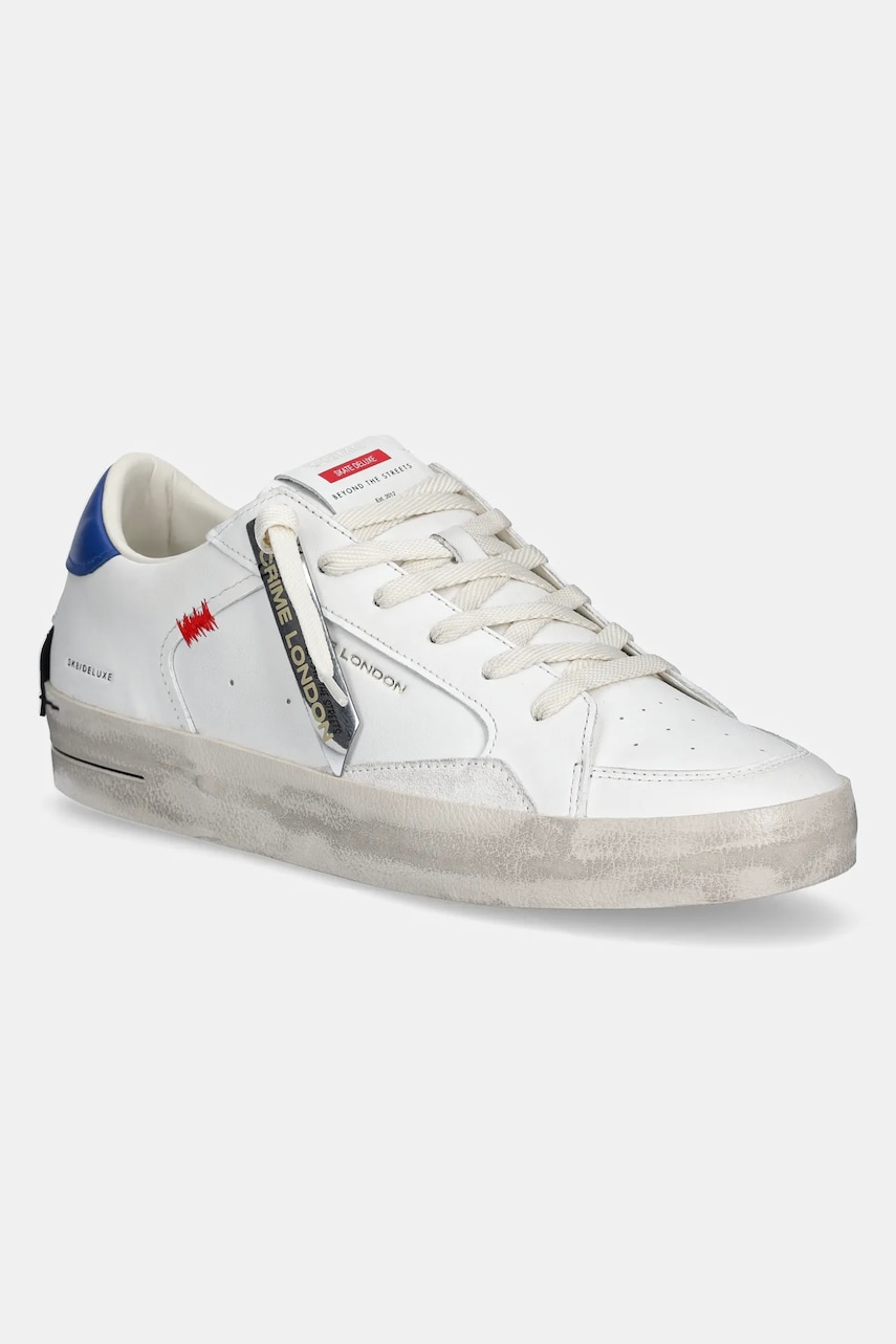 Crime London sneakers din piele SK8 DELUXE bărbați, culoarea alb, 14103PP7 Crime London sneakers din piele SK8 DELUXE bărbați, culoarea alb, 14103PP7