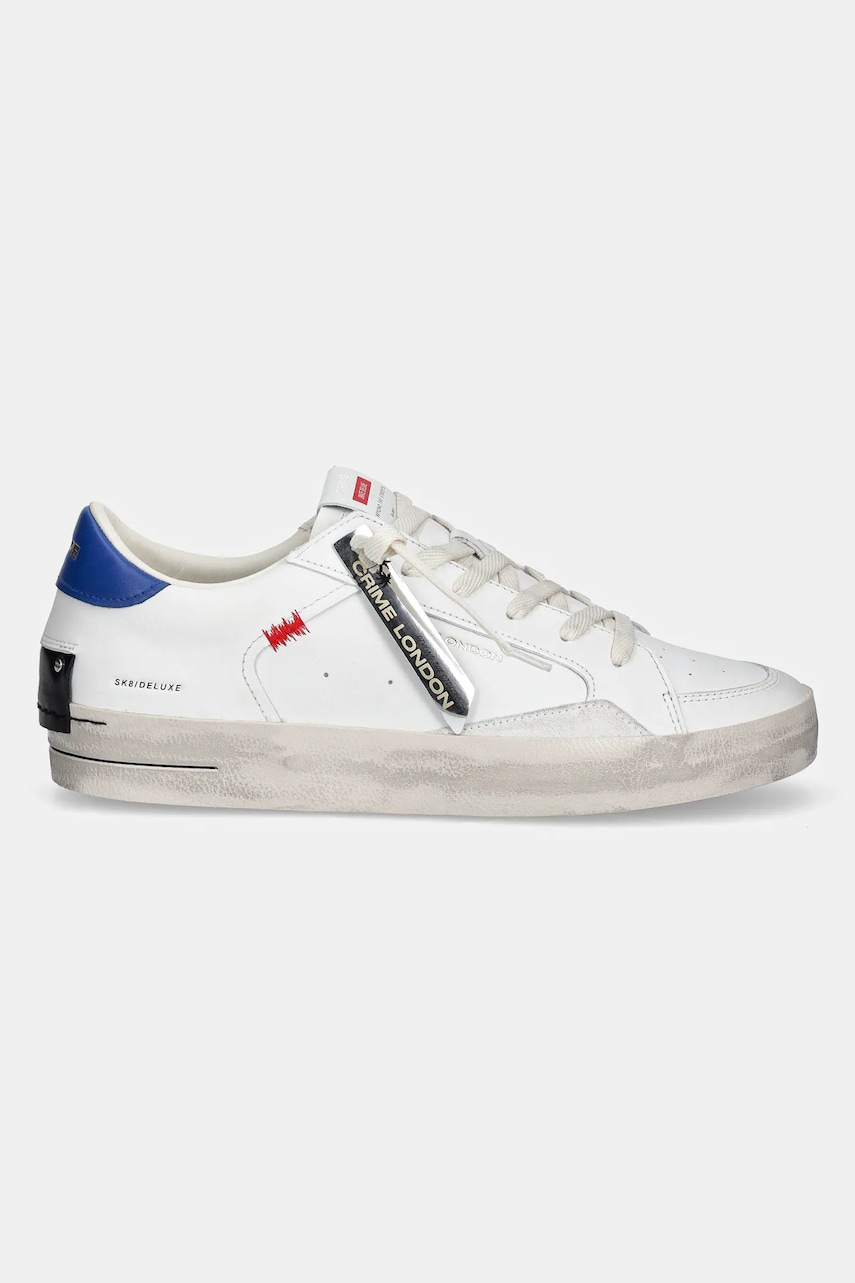 Кожаные кроссовки Crime London SK8 DELUXE мужские цвет белый 14103PP7 Кожаные кроссовки Crime London SK8 DELUXE мужские цвет белый 14103PP7
