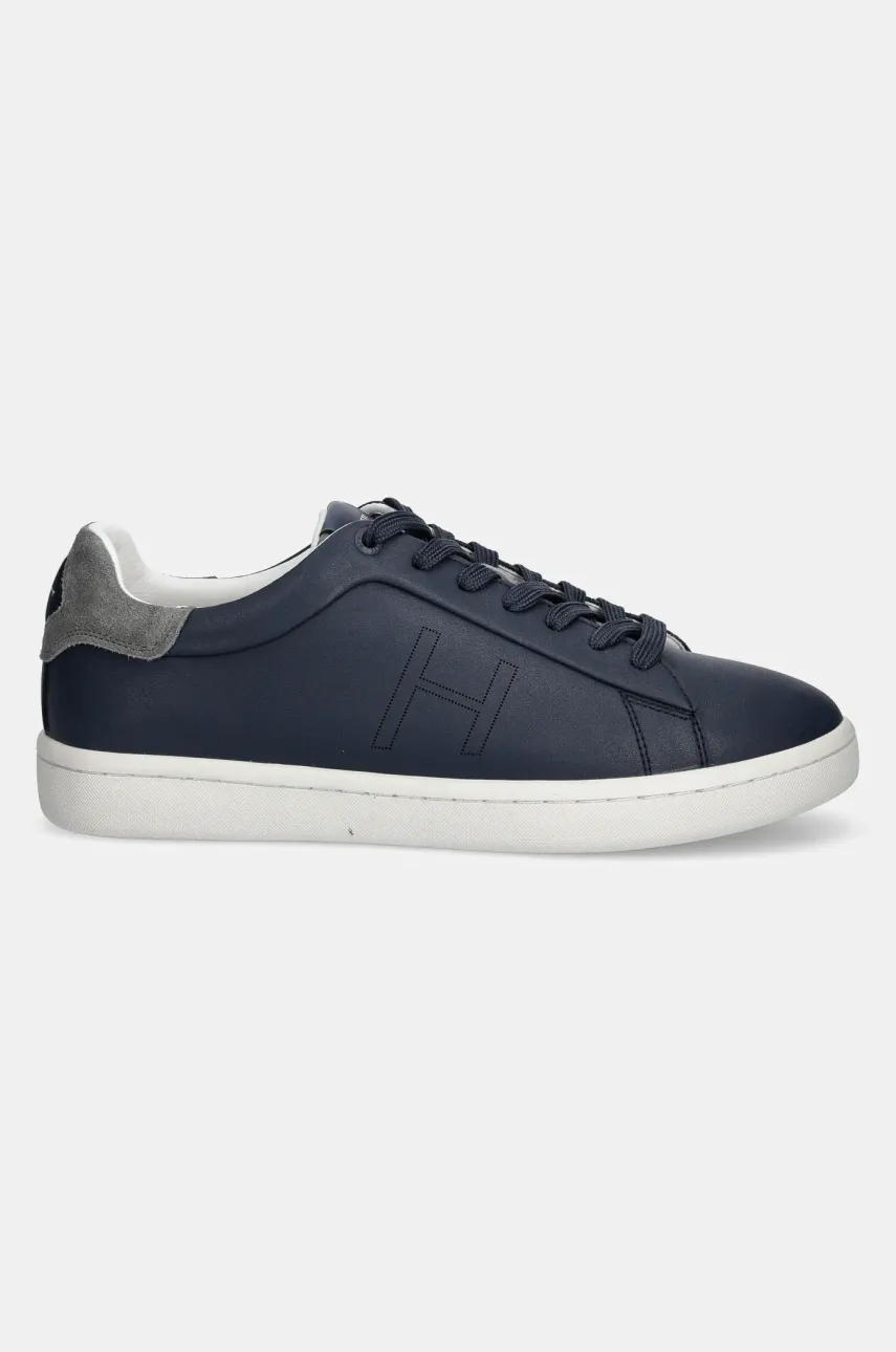Кожаные кроссовки Hackett London BOND MINIMAL мужские цвет синий HMS21457 Кожаные кроссовки Hackett London BOND MINIMAL мужские цвет синий HMS21457