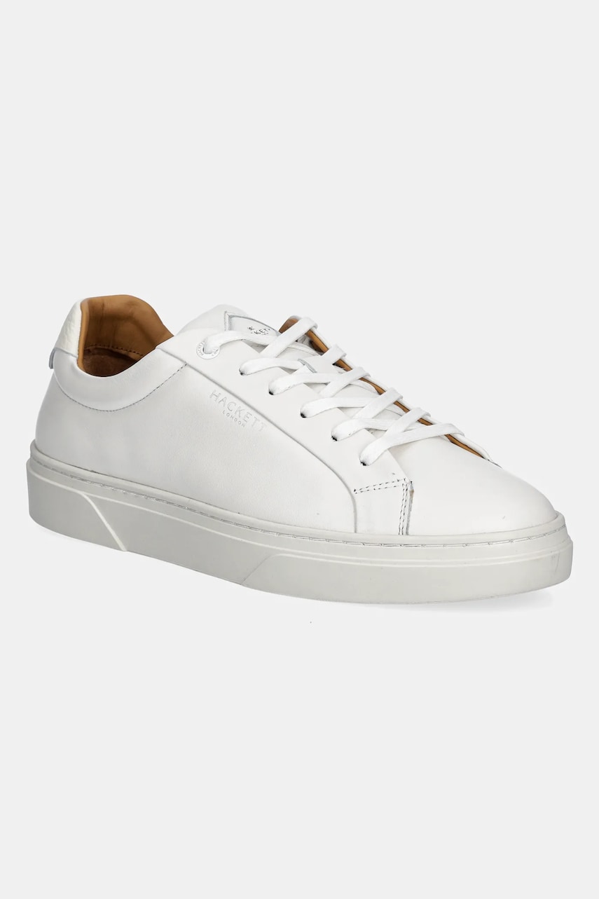 Hackett London sneakers din piele HACKNEY LACE bărbați, culoarea alb, HMS21471 Hackett London sneakers din piele HACKNEY LACE bărbați, culoarea alb, HMS21471