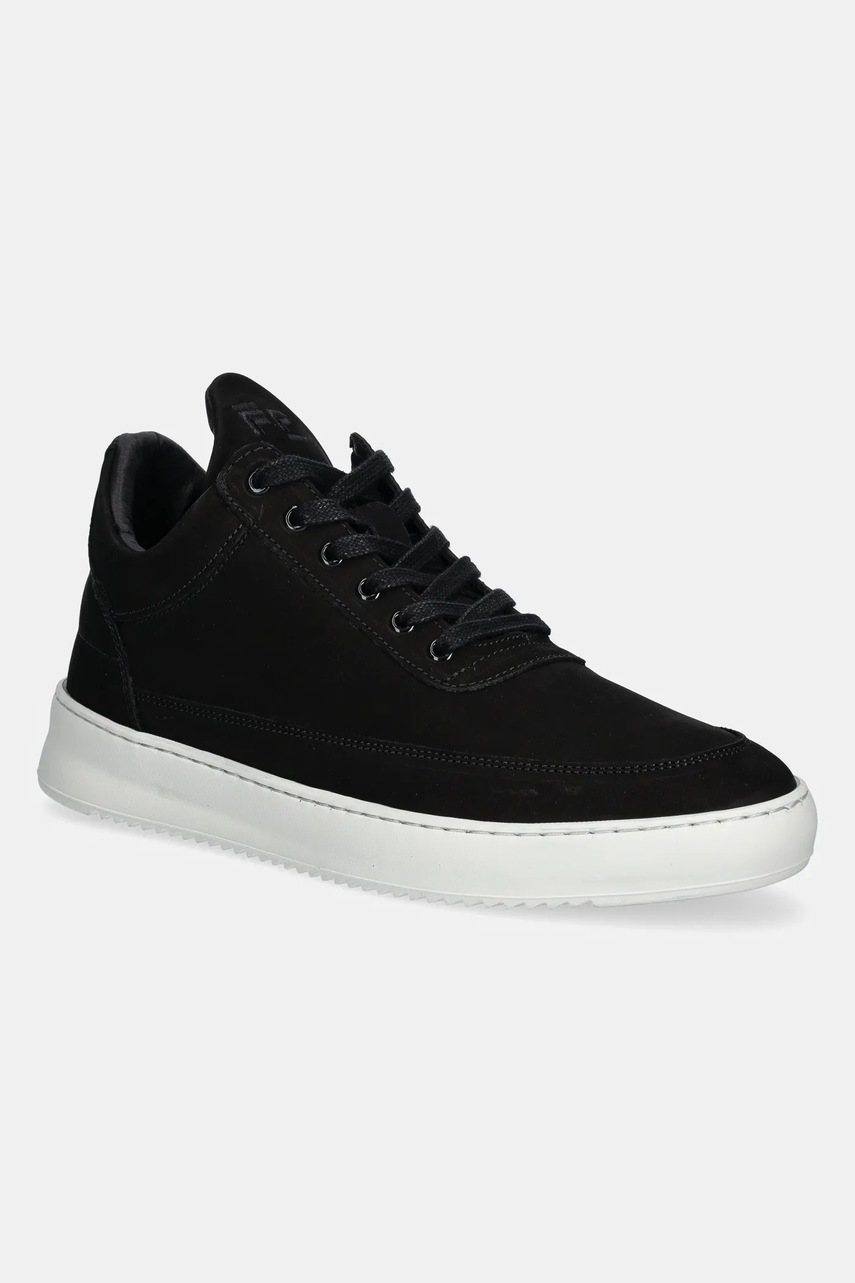 Filling Pieces adidași din nubuc Low Top Ripple Nubuck barbati, culoarea negru, 25122841861