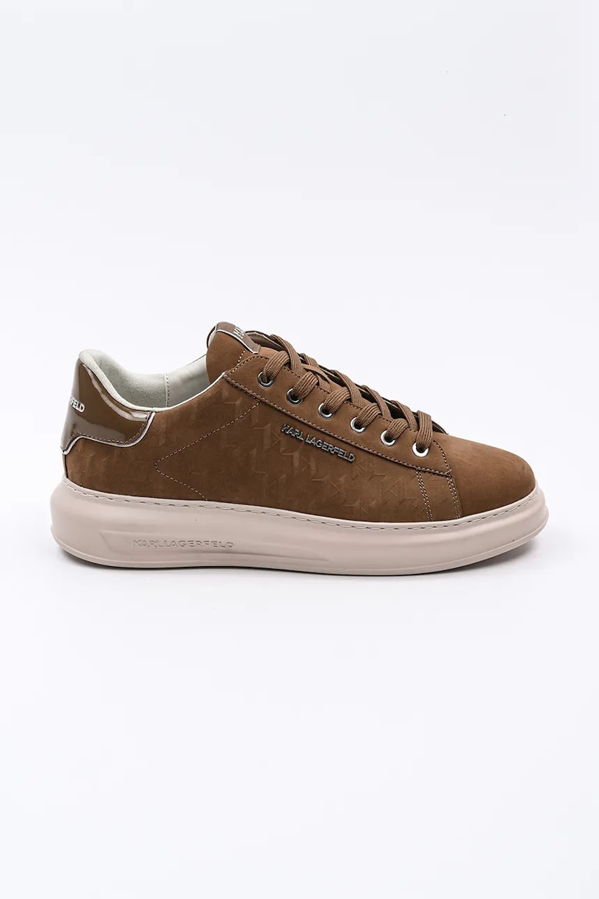Karl Lagerfeld sneakers din piele KAPRI MENS barbati, culoarea maro, KL52547K Karl Lagerfeld sneakers din piele KAPRI MENS barbati, culoarea maro, KL52547K