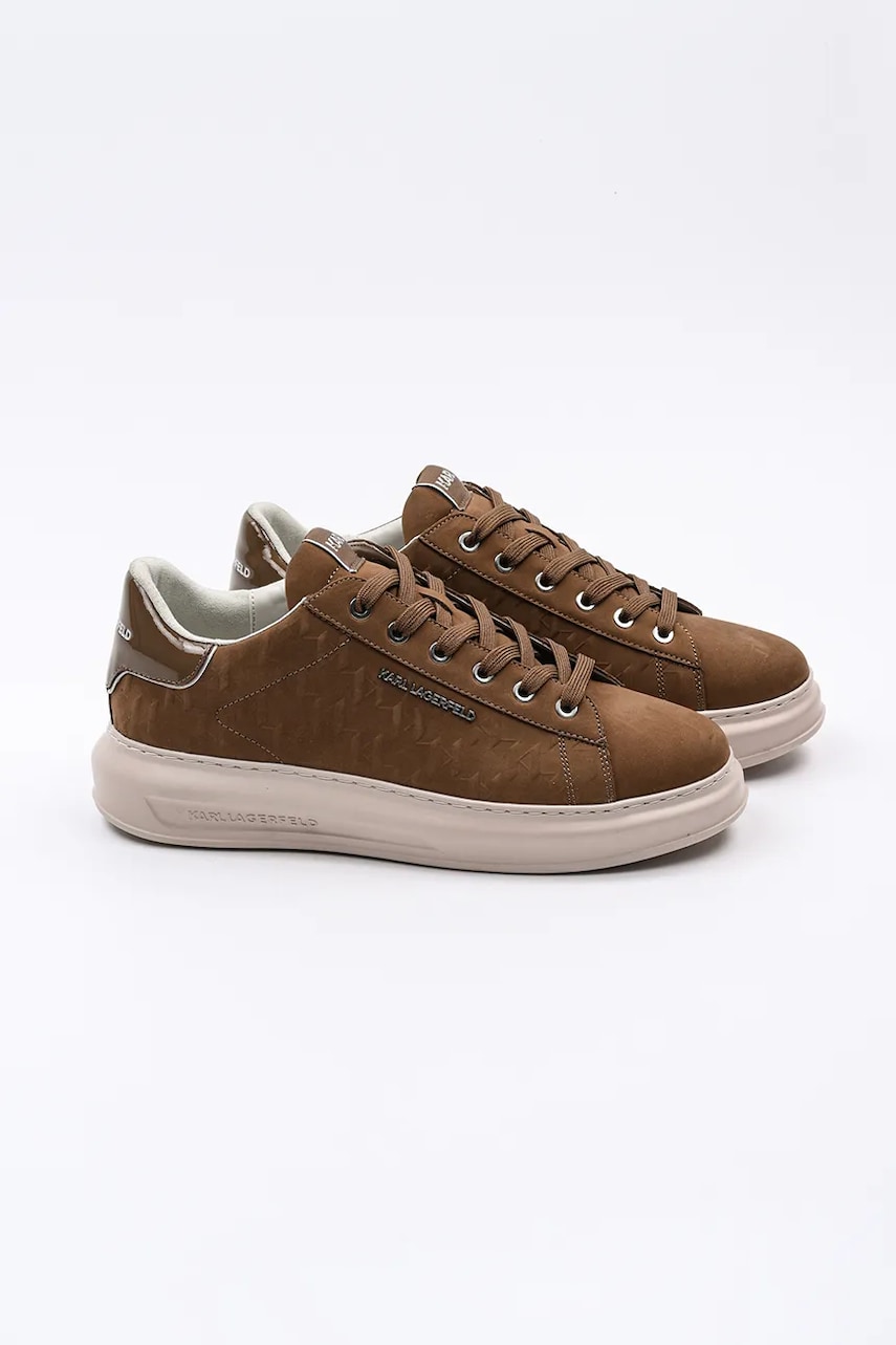 Кожаные кроссовки Karl Lagerfeld KAPRI MENS мужские цвет коричневый KL52547K Кожаные кроссовки Karl Lagerfeld KAPRI MENS мужские цвет коричневый KL52547K