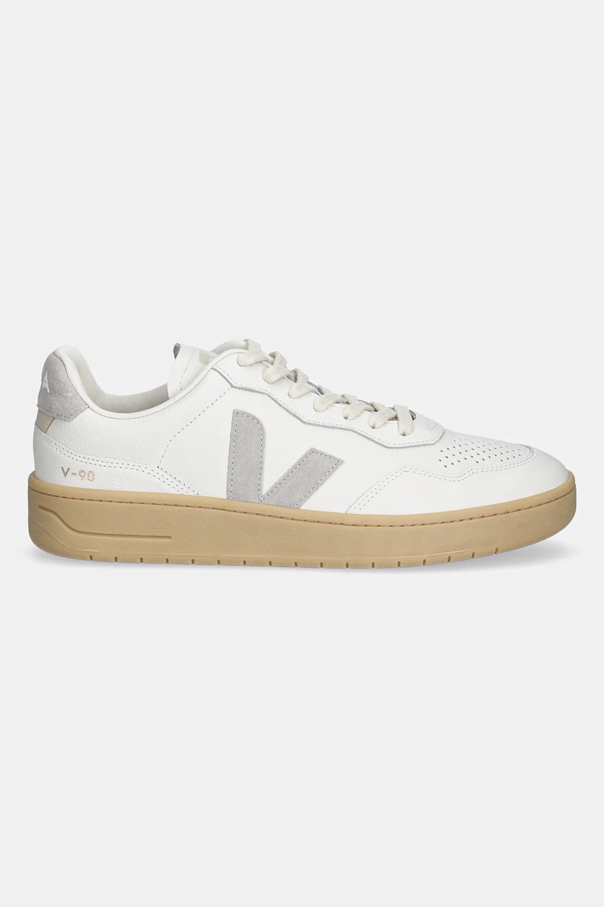 Кожаные кроссовки Veja V-90 мужские цвет серый VD2003893B Кожаные кроссовки Veja V-90 мужские цвет серый VD2003893B