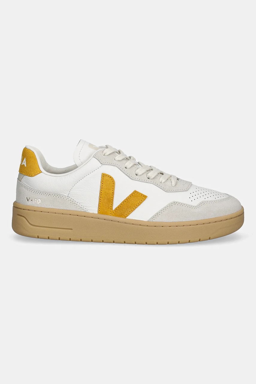 Кожаные кроссовки Veja V-90 мужской цвет серый VD2003894B Кожаные кроссовки Veja V-90 мужской цвет серый VD2003894B