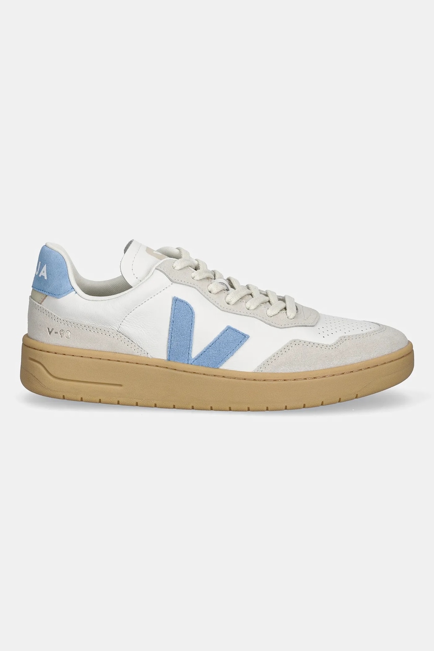 Кожаные кроссовки Veja V-90 мужской цвет белый VD2003895B Кожаные кроссовки Veja V-90 мужской цвет белый VD2003895B