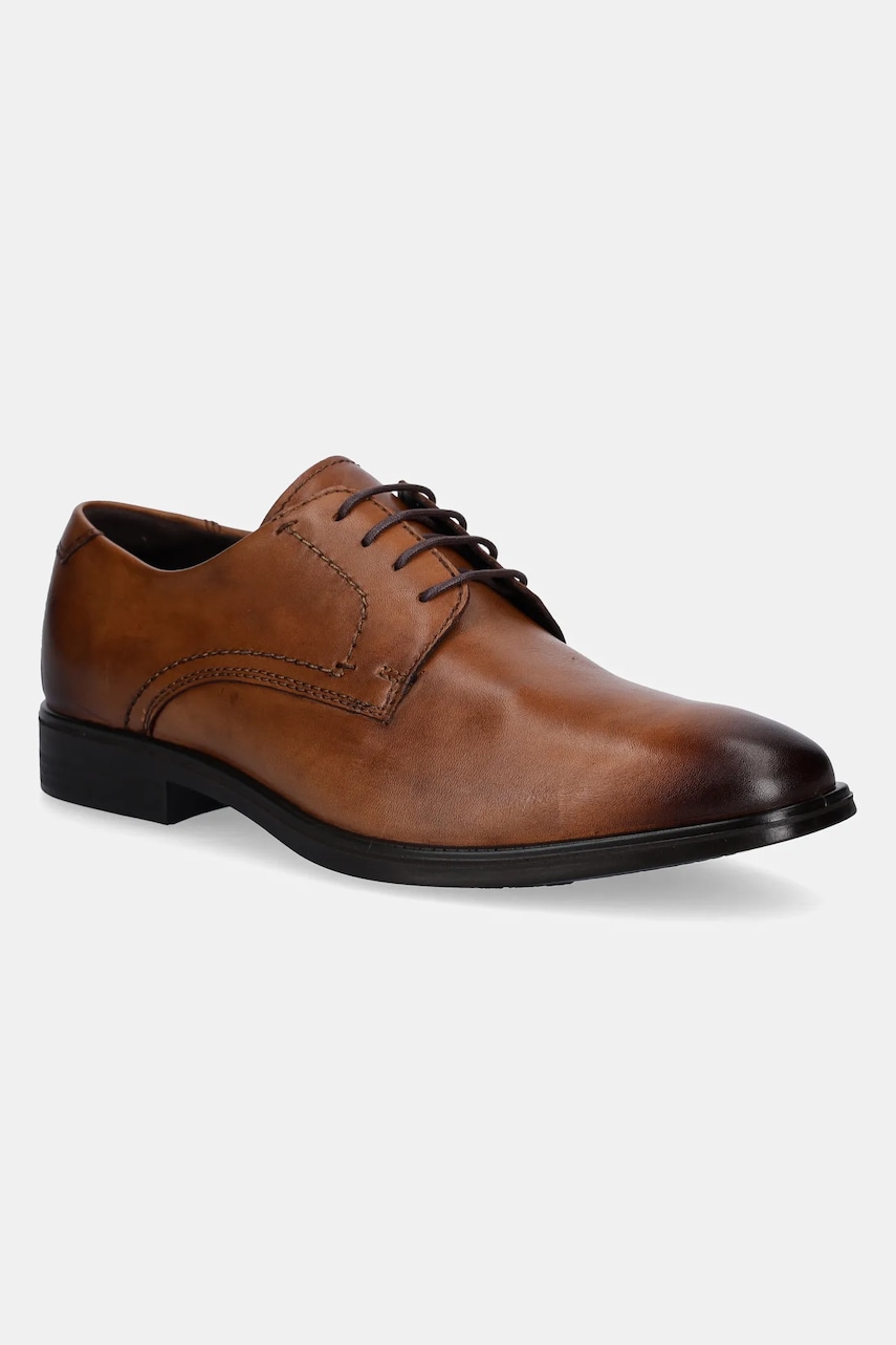Ecco pantofi de piele Melbourne barbati, culoarea maro, 621634-01112 Ecco pantofi de piele Melbourne barbati, culoarea maro, 621634-01112
