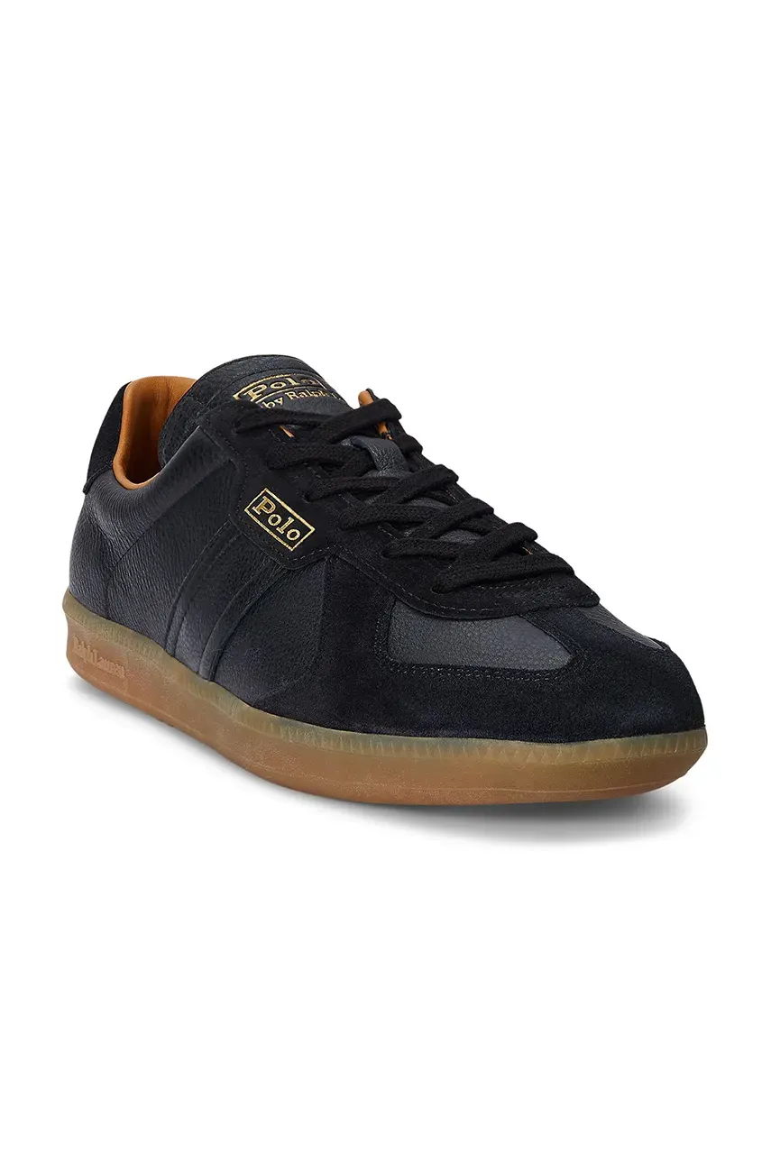 Кожаные кроссовки Polo Ralph Lauren Field Court 100 мужские цвет чёрный 809967531002 Кожаные кроссовки Polo Ralph Lauren Field Court 100 мужские цвет чёрный 809967531002