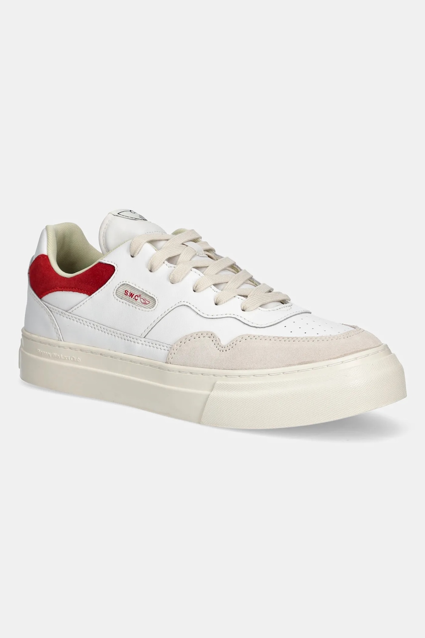 Stepney Workers Club sneakers Pearl Leather barbati, culoarea alb, YA20410