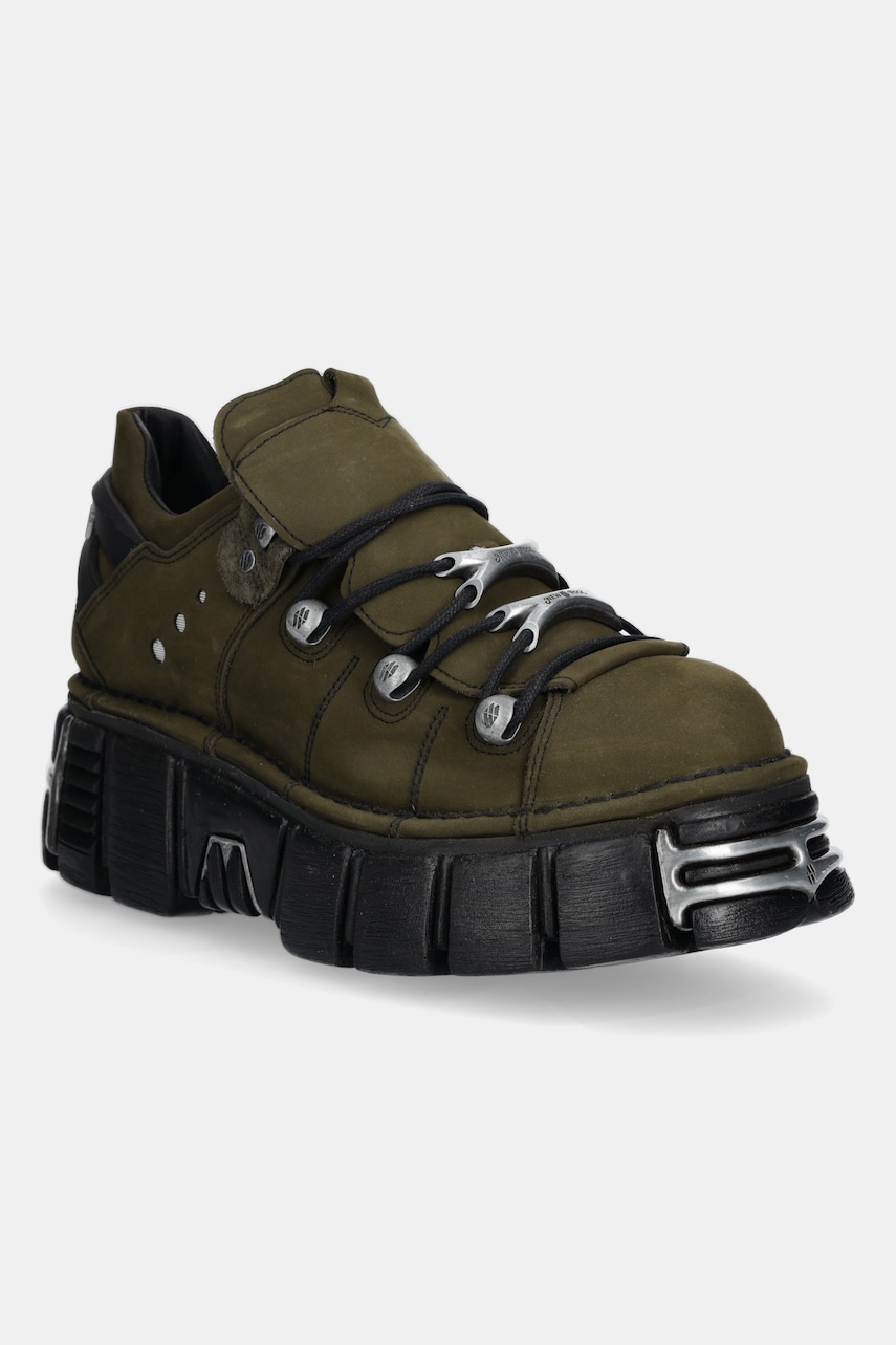 New Rock adidași din nubuc culoarea verde, M-120N-C61