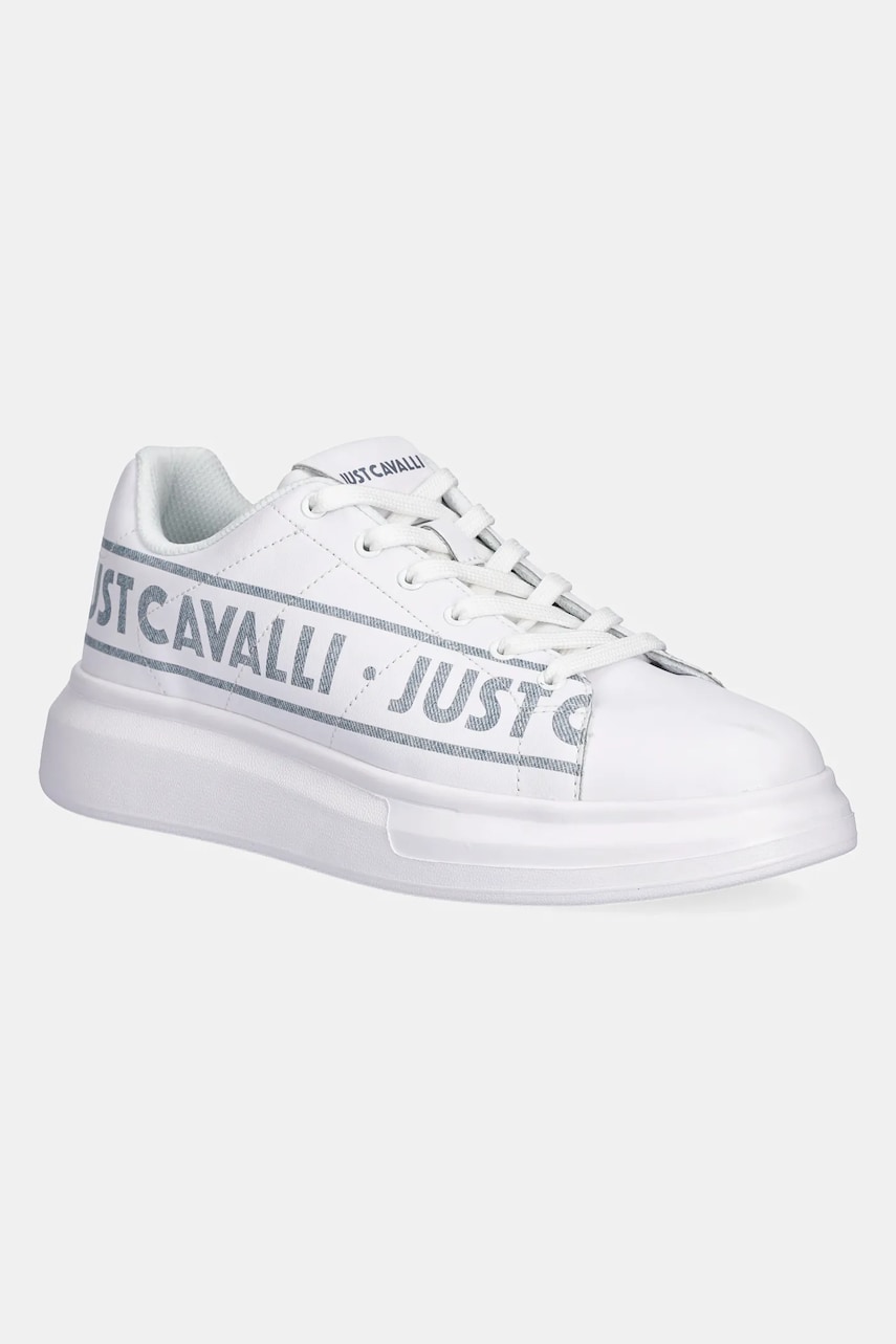 Just Cavalli Adidasi din piele culoarea alb, 78QA3SBCZPA95003