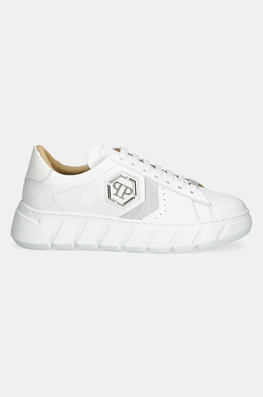 Кожаные кроссовки Philipp Plein Nappa Lo-Top Hexagon цвет белый USC0698 PLE075N 01 Кожаные кроссовки Philipp Plein Nappa Lo-Top Hexagon цвет белый USC0698 PLE075N 01