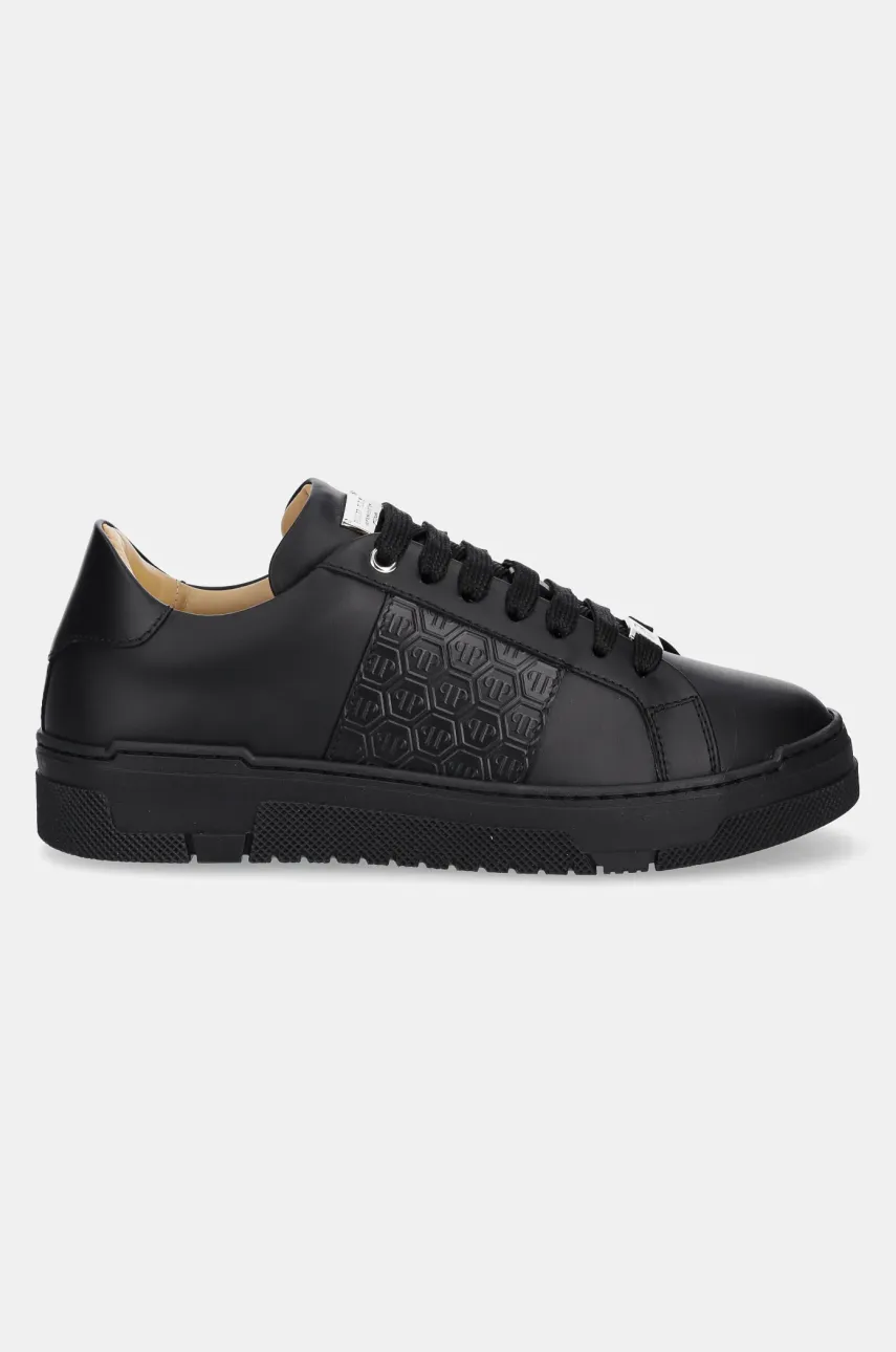 Кожаные кроссовки Philipp Plein Lo-Top Monogram цвет чёрный USC0706 PLE005N 0202 Кожаные кроссовки Philipp Plein Lo-Top Monogram цвет чёрный USC0706 PLE005N 0202