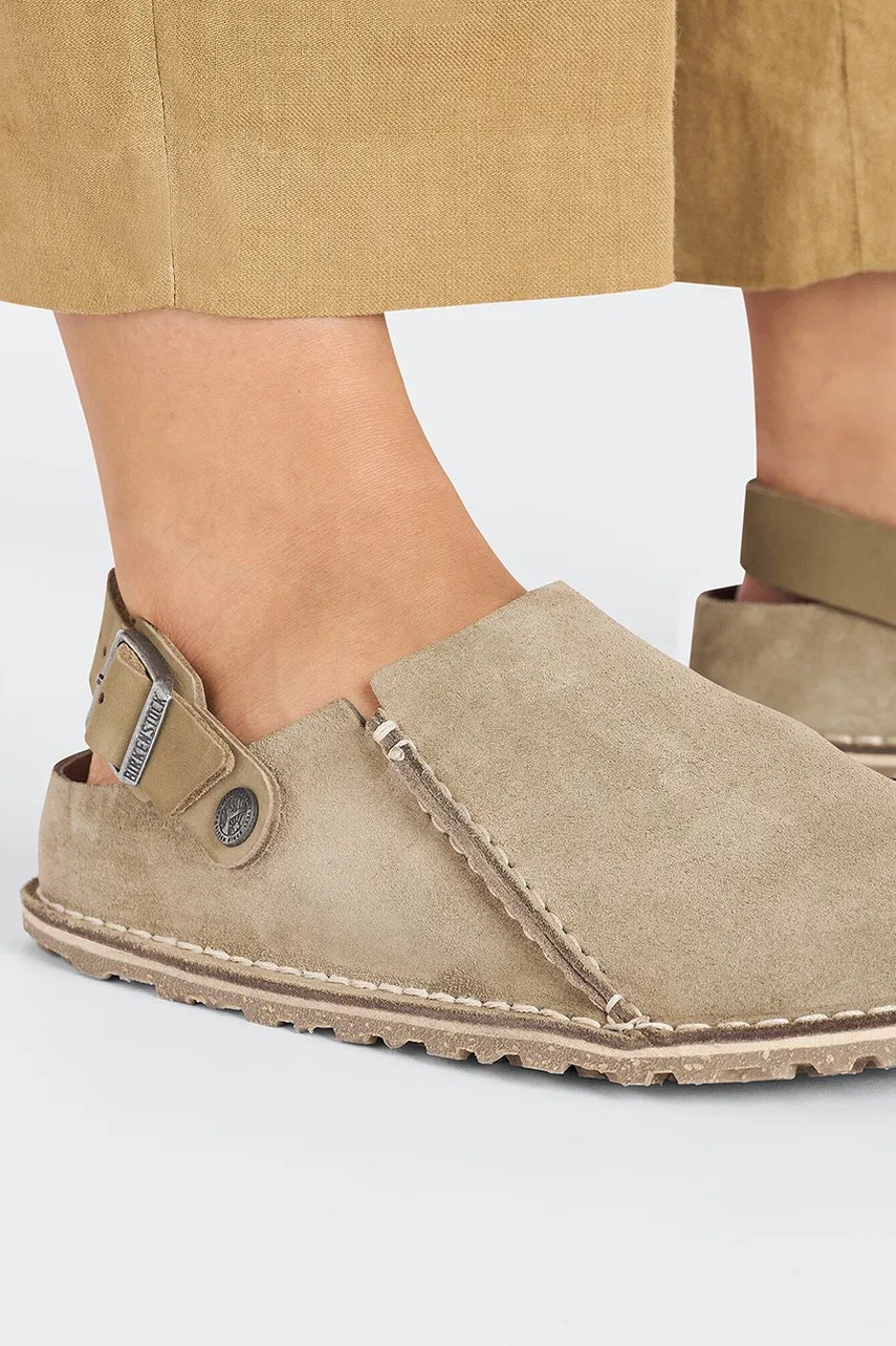 Замшеві сандалі Birkenstock Lutry Premium колір коричневий 1025293 