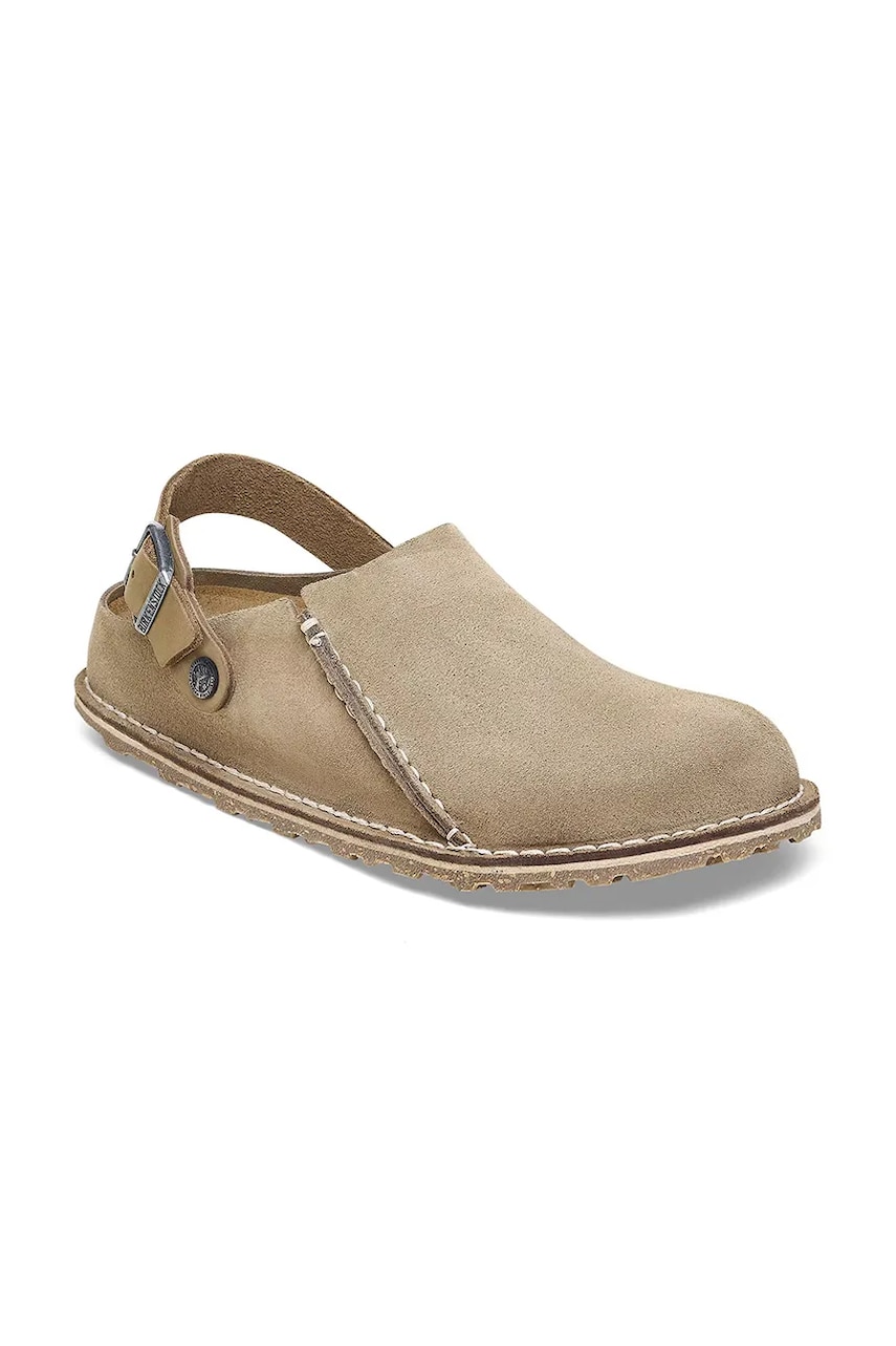Замшевые сандалии Birkenstock Lutry Premium цвет коричневый 1025293 Замшевые сандалии Birkenstock Lutry Premium цвет коричневый 1025293