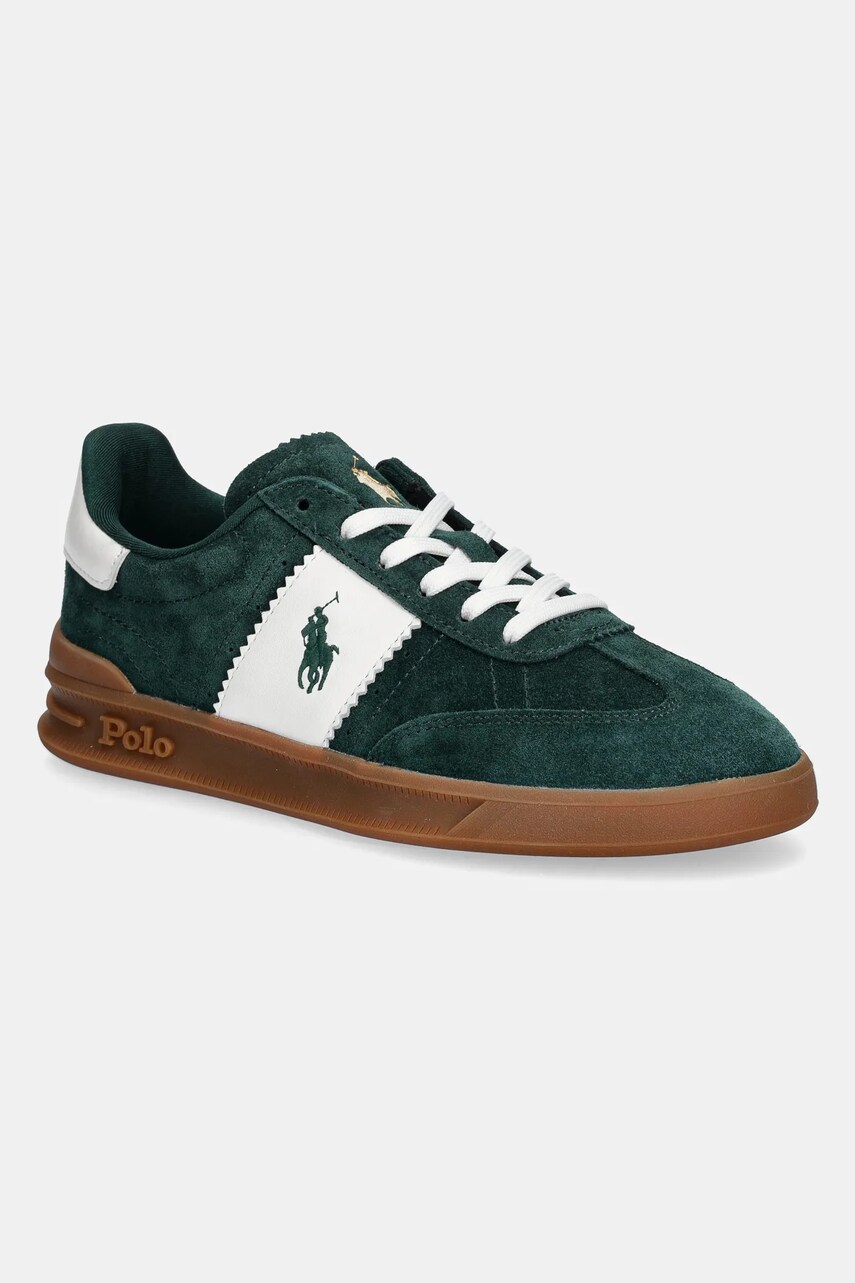 Levně Semišové tenisky Polo Ralph Lauren Hrt Aera Pp zelená barva, 809954903005
