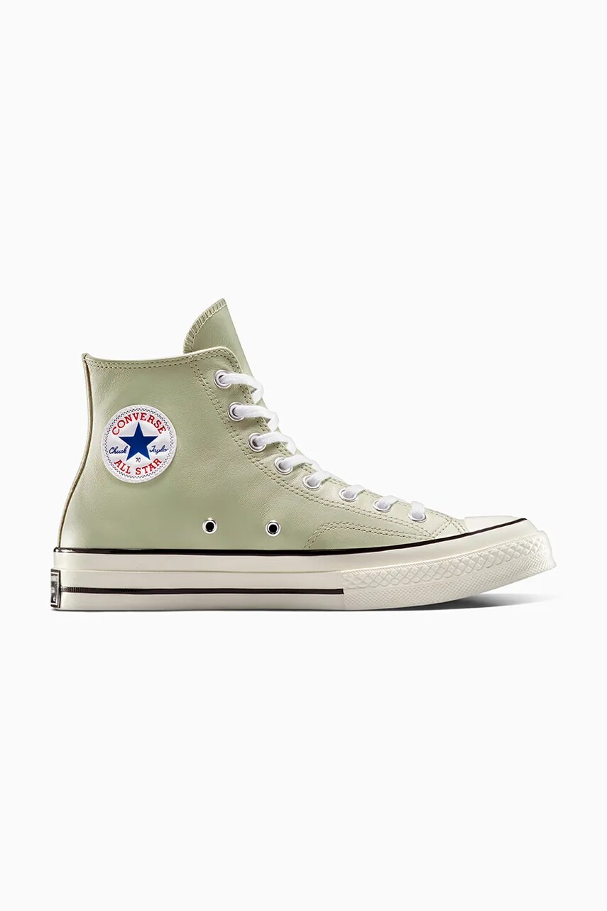 Converse tensi de piele Chuck 70 culoarea verde, A10549C