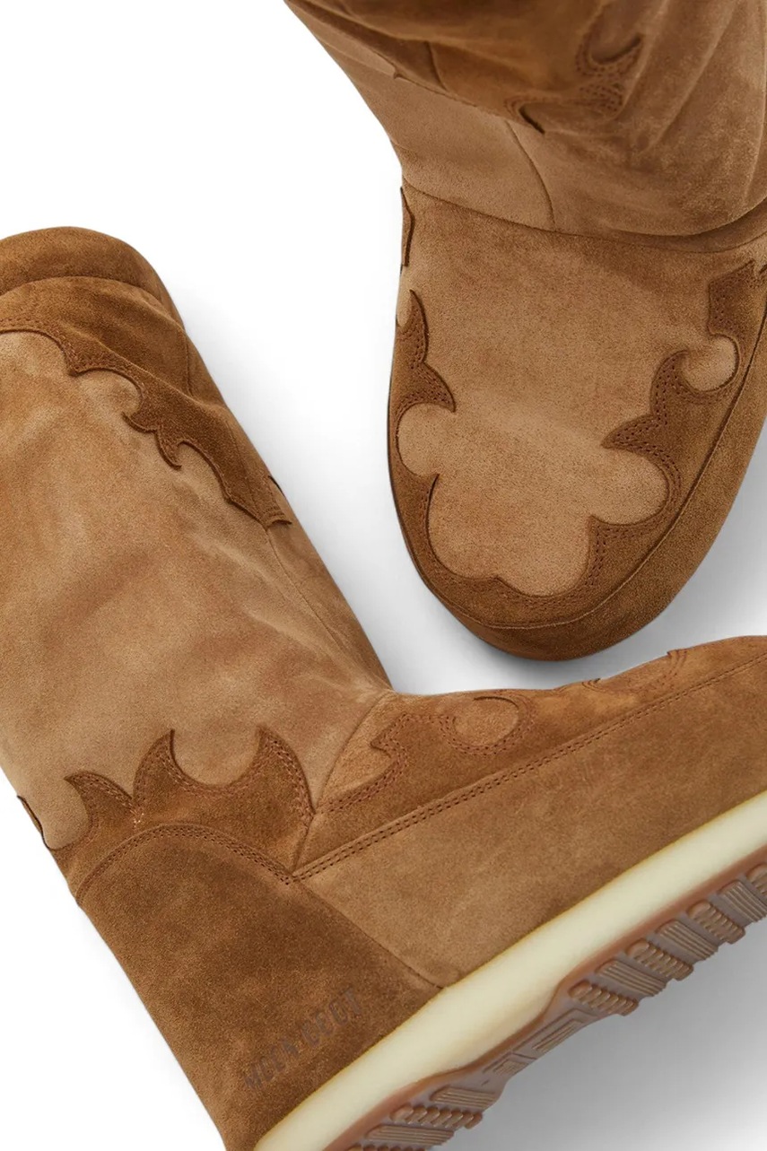 Μπότες χιονιού σουέτ Moon Boot MB ICON SUEDE EMROIDERY χρώμα: καφέ, 80D1402990 M008 φωτογραφία