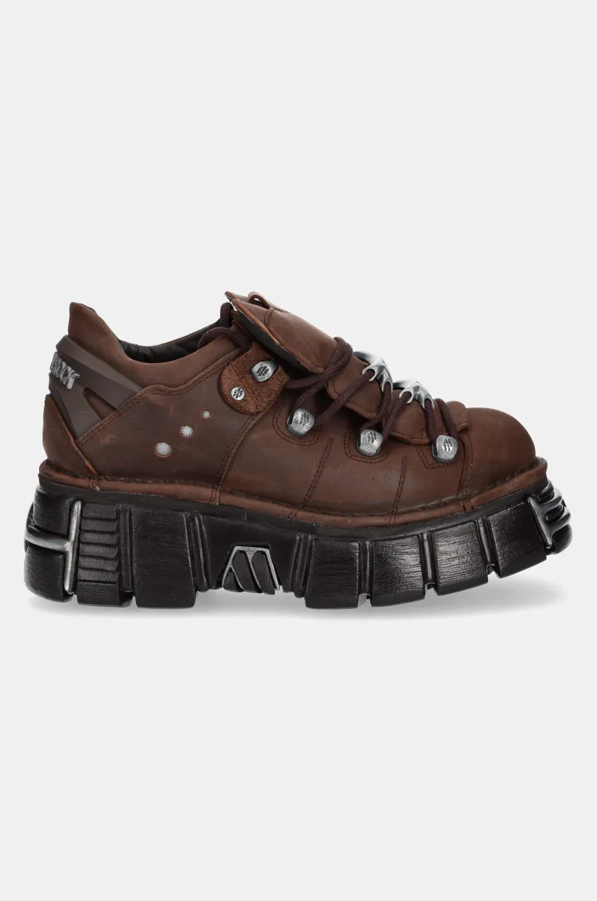 Кожаные кроссовки New Rock METALLIC цвет коричневый M-120N-C56 Кожаные кроссовки New Rock METALLIC цвет коричневый M-120N-C56