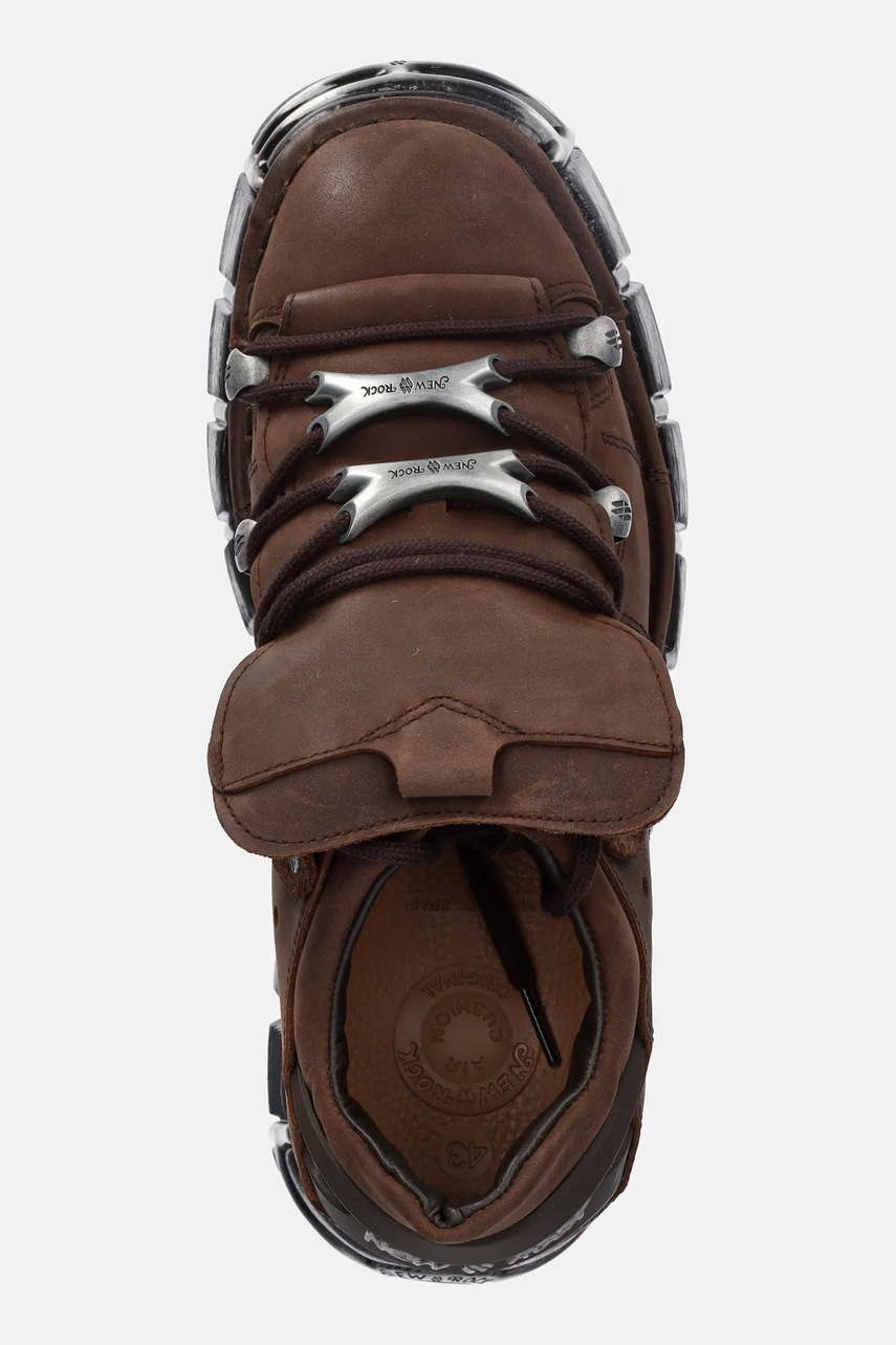 Δερμάτινα αθλητικά παπούτσια New Rock METALLIC χρώμα: καφέ, M-120N-C56 φωτογραφία