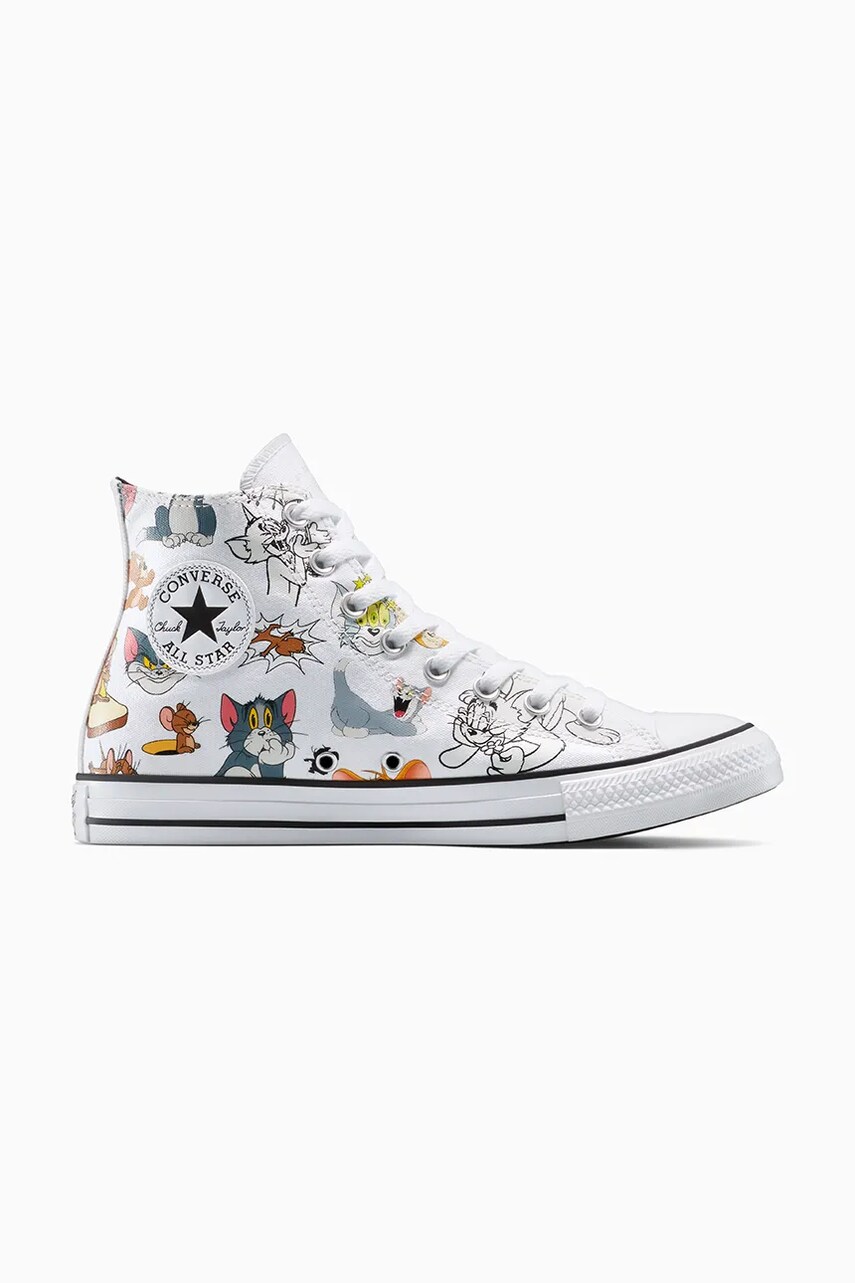 Converse teniși Converse x Tom and Jerry Chuck Taylor All Star culoarea alb, A15112C