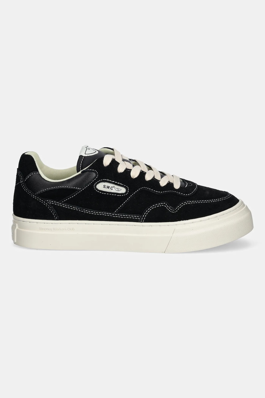 Замшевые кроссовки Stepney Workers Club PEARL SUEDE цвет чёрный YA20015 Замшевые кроссовки Stepney Workers Club PEARL SUEDE цвет чёрный YA20015