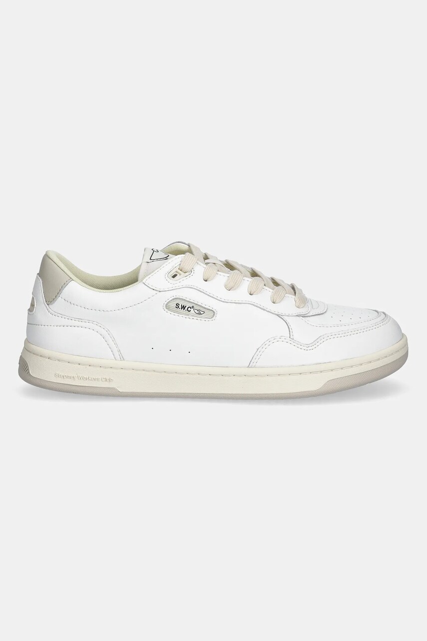 Кожаные кроссовки Stepney Workers Club PRO CUP 01 LEATHER цвет белый YQ01500 Кожаные кроссовки Stepney Workers Club PRO CUP 01 LEATHER цвет белый YQ01500