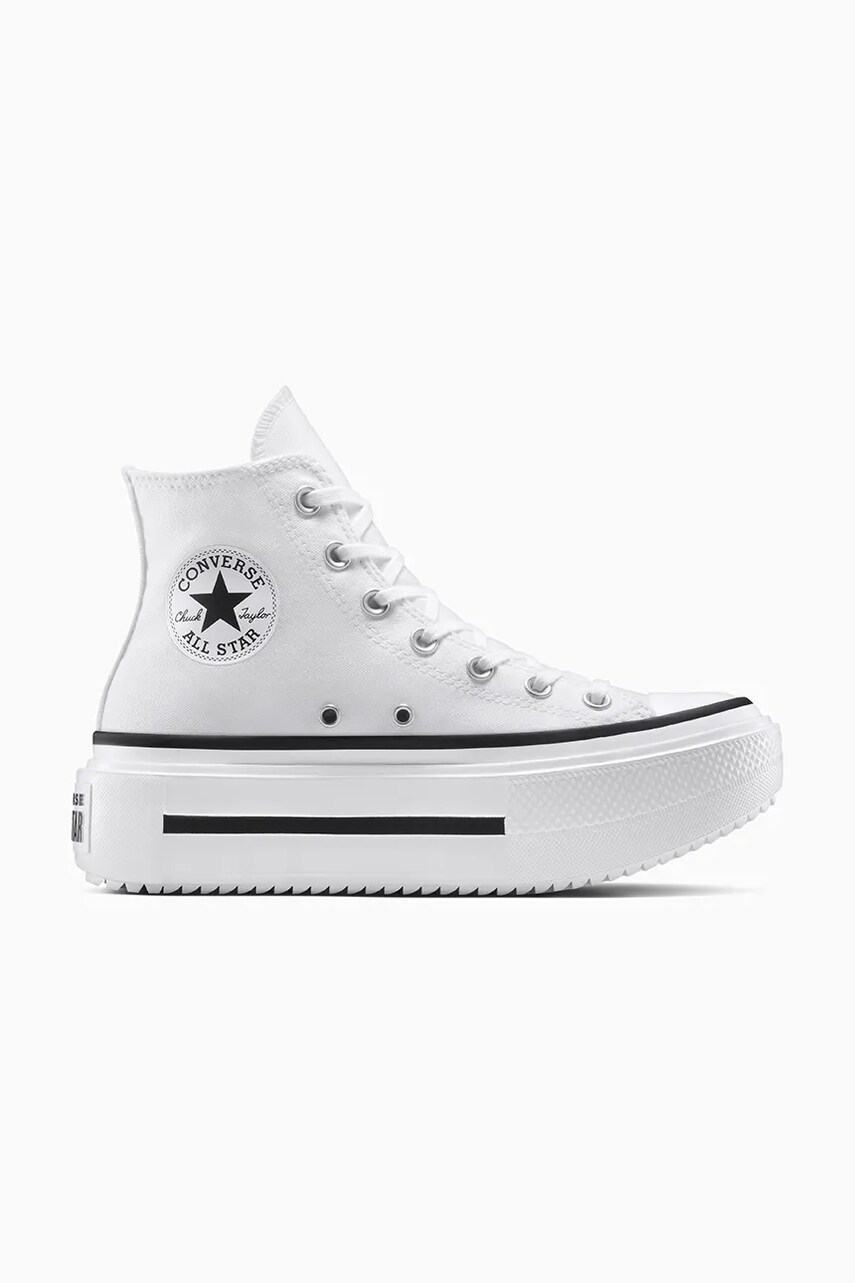 Converse tenisi Chuck Taylor All Star Lift Double Stack culoarea alb, A12976C