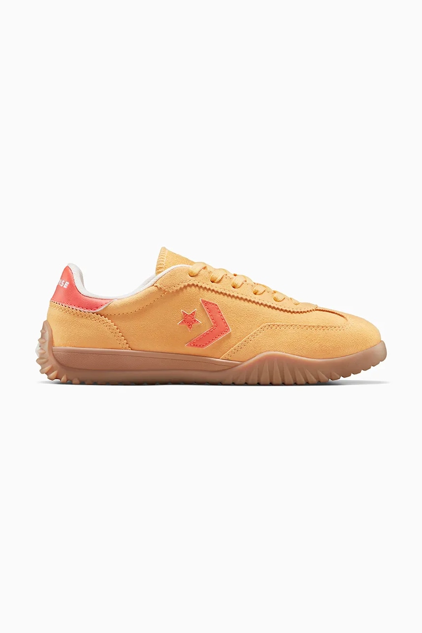 Converse sneakers din piele întoarsă Run Star Trainer culoarea galben, A15089C
