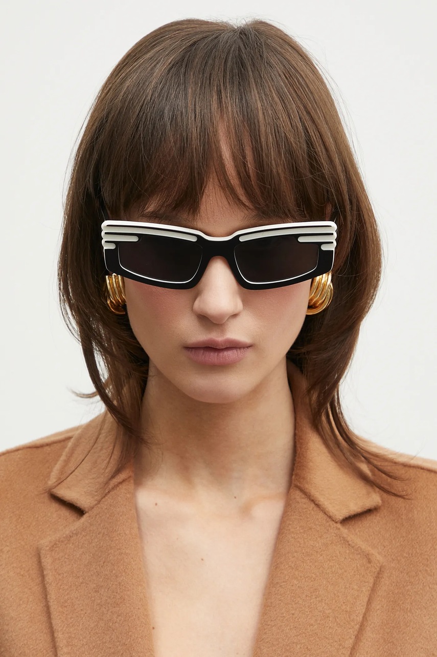 Sluneční brýle Fiorucci Rectangular Wing dámské, černá barva, U01FPASU134AC03BK01