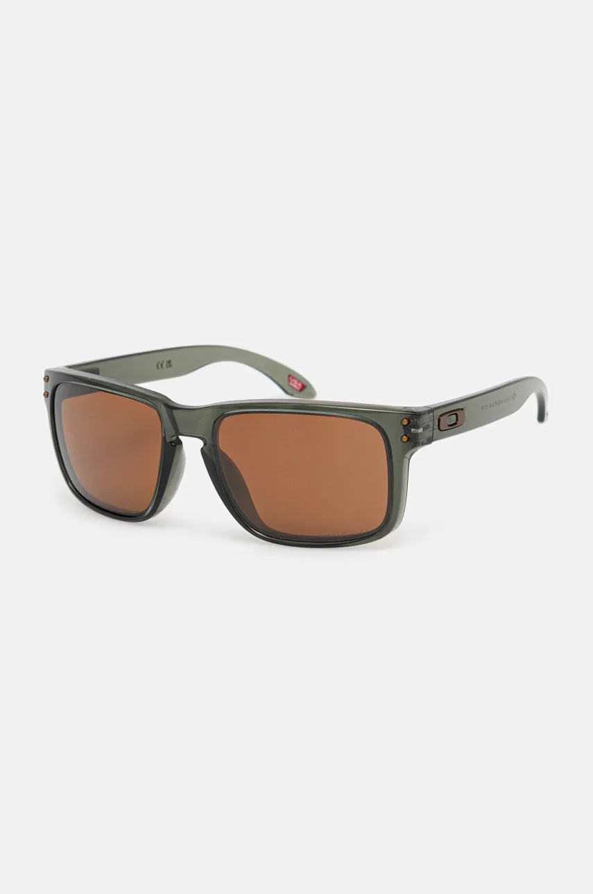 Levně Sluneční brýle Oakley pánské, zelená barva, OO9102-W855