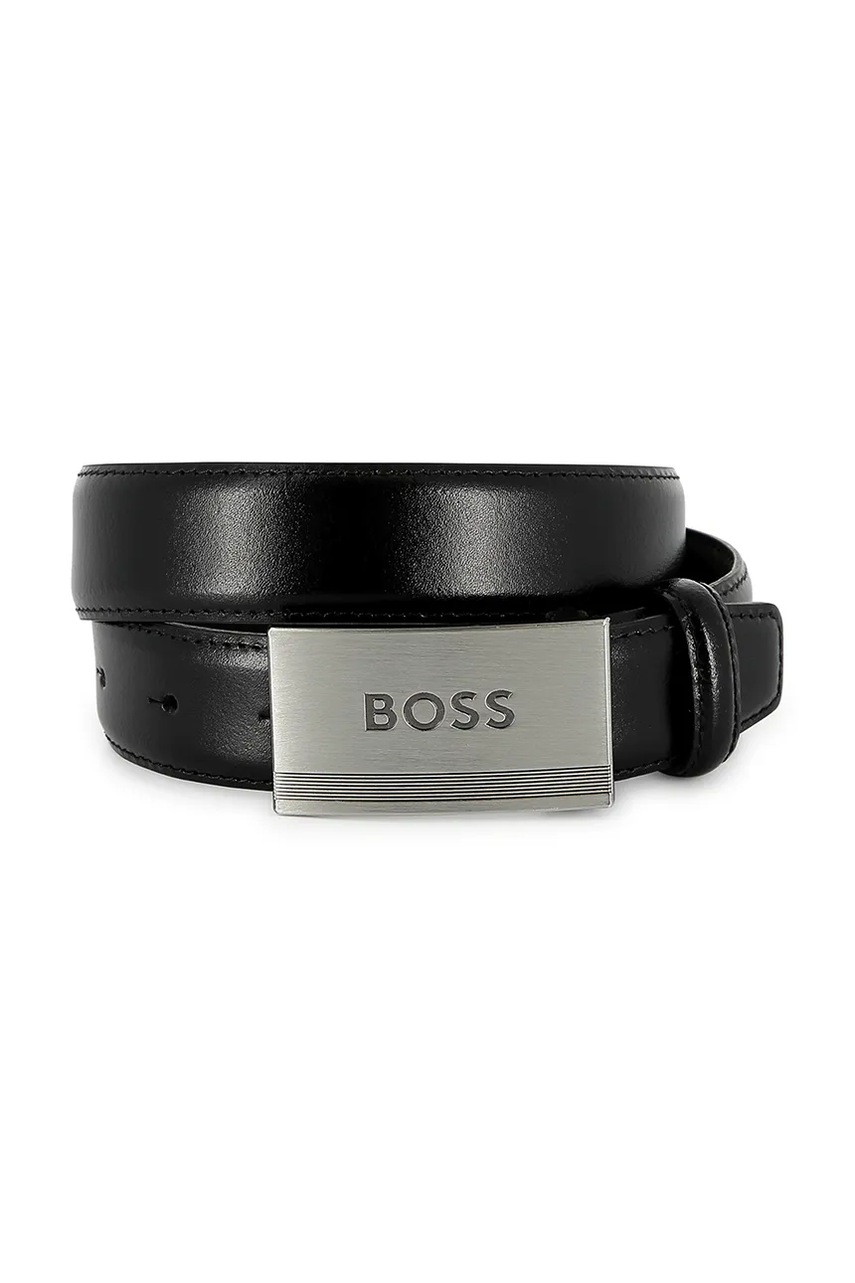 BOSS curea de piele pentru copii culoarea negru, J51741