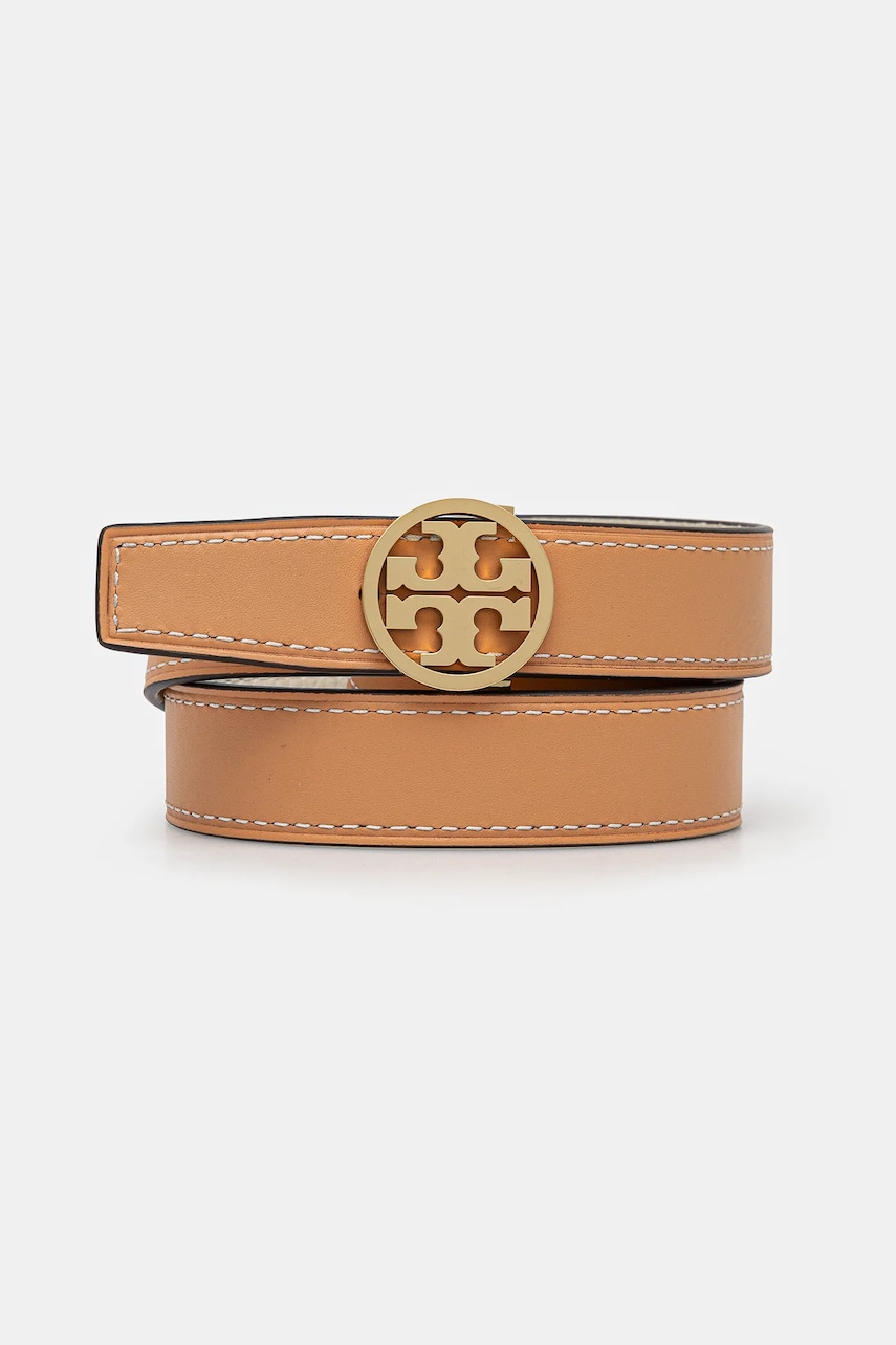Tory Burch curea de piele cu doua fete Miller femei, culoarea alb, 138935.139 Tory Burch curea de piele cu doua fete Miller femei, culoarea alb, 138935.139
