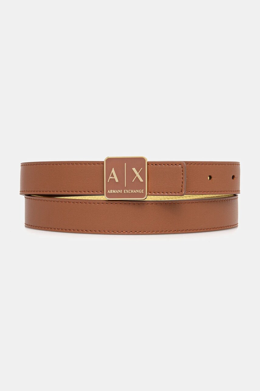 Armani Exchange curea cu doua fete femei, culoarea maro, XW000302 AF12038