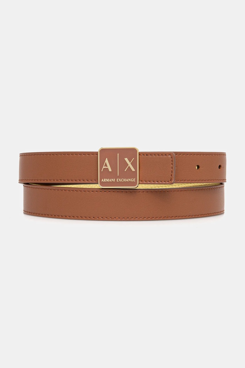 Armani Exchange curea cu doua fete femei, culoarea maro, XW000302 AF12038
