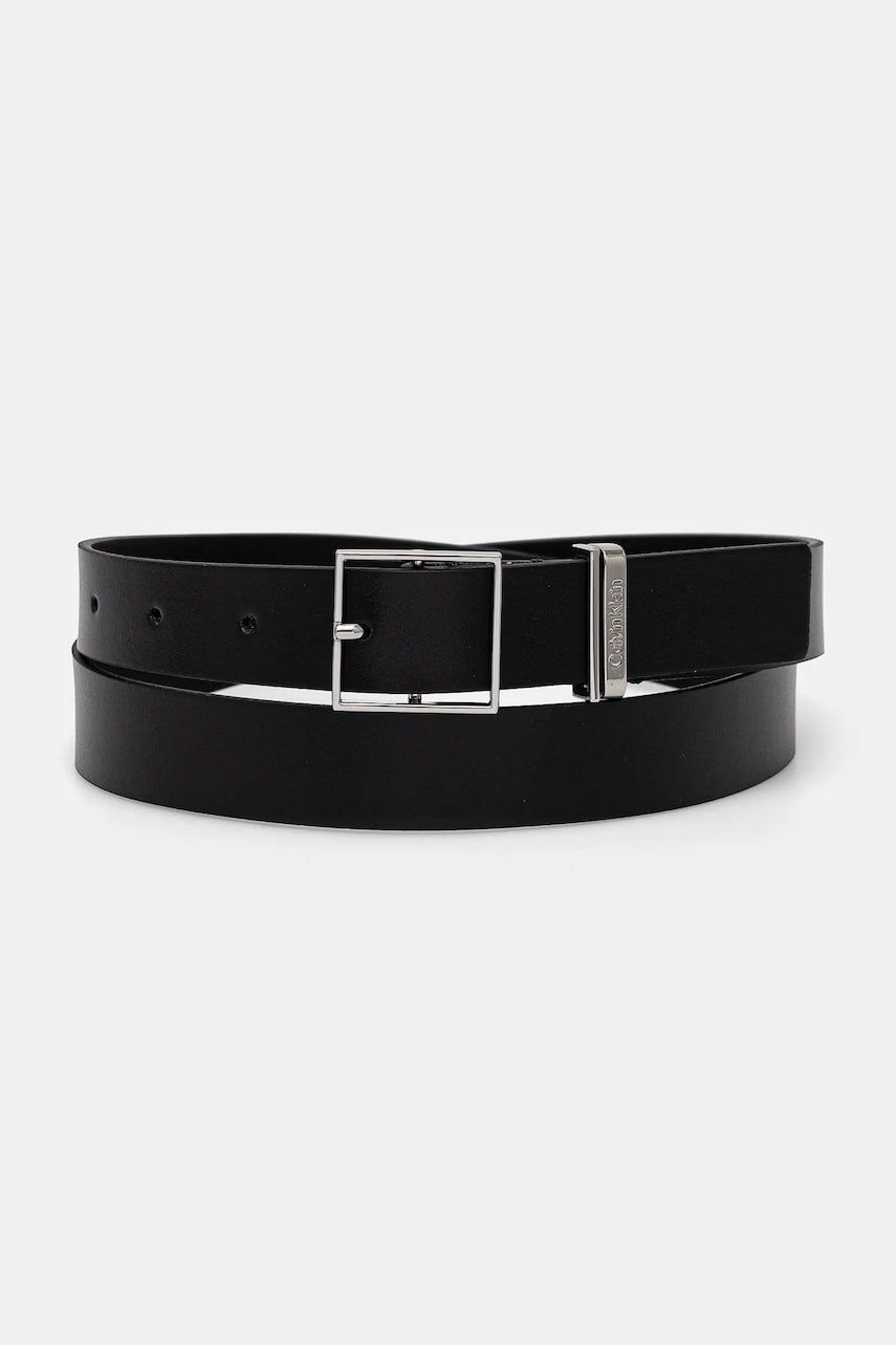 Levně Kožený pásek Calvin Klein dámský, černá barva, K60K612866