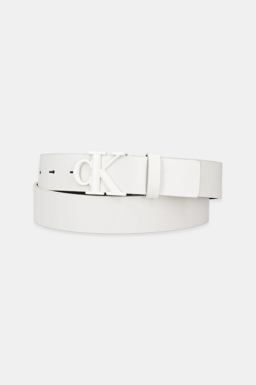Levně Kožený pásek Calvin Klein Jeans dámský, béžová barva, K60K613125