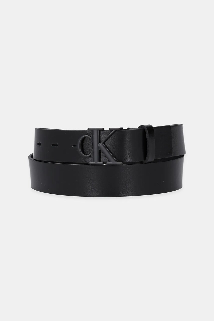 Levně Kožený pásek Calvin Klein Jeans dámský, černá barva, K60K613125