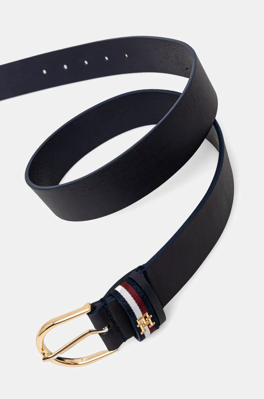 Кожаный ремень Tommy Hilfiger женский цвет синий AW0AW16835 Кожаный ремень Tommy Hilfiger женский цвет синий AW0AW16835