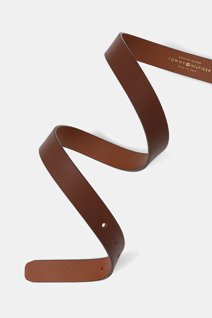 Кожаный ремень Tommy Hilfiger цвет бежевый AW0AW16836