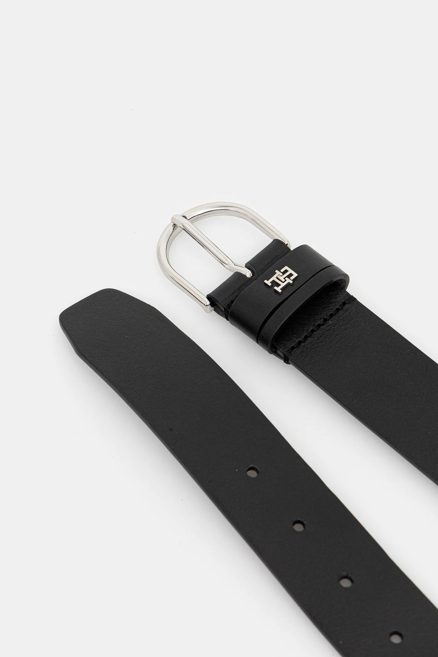Кожаный ремень Tommy Hilfiger цвет чёрный AW0AW16837