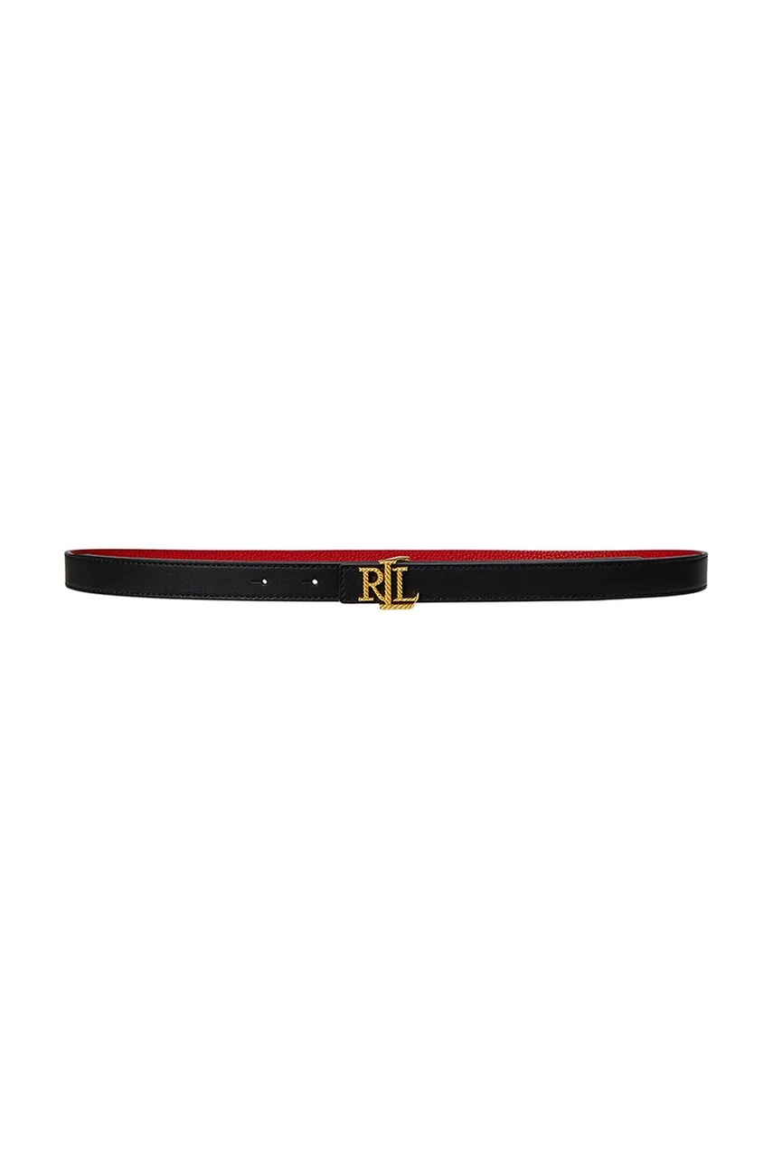 Levně Kožený pásek Lauren Ralph Lauren dámský, černá barva, 412959135